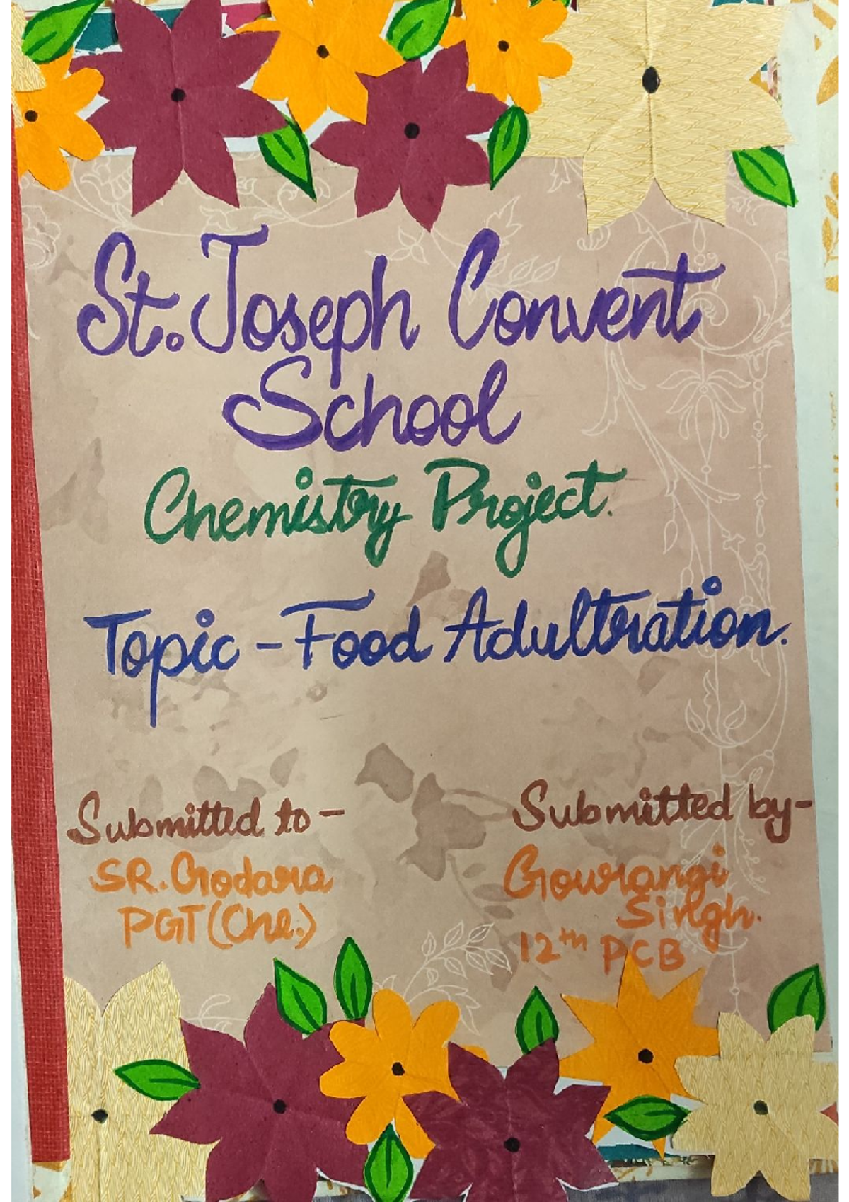 Chemistry Project on Food Adulteration - XII Science (PGT Che) - Studocu