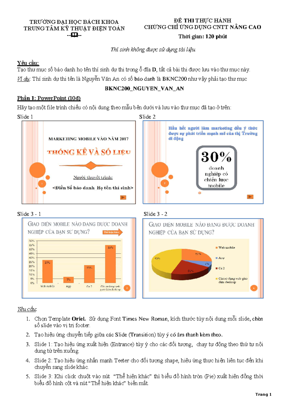 ĐỀ THI THỰC HÀNH CHỨNG CHỈ CNTT NÂNG CAO - BKNC200 - Document Preview