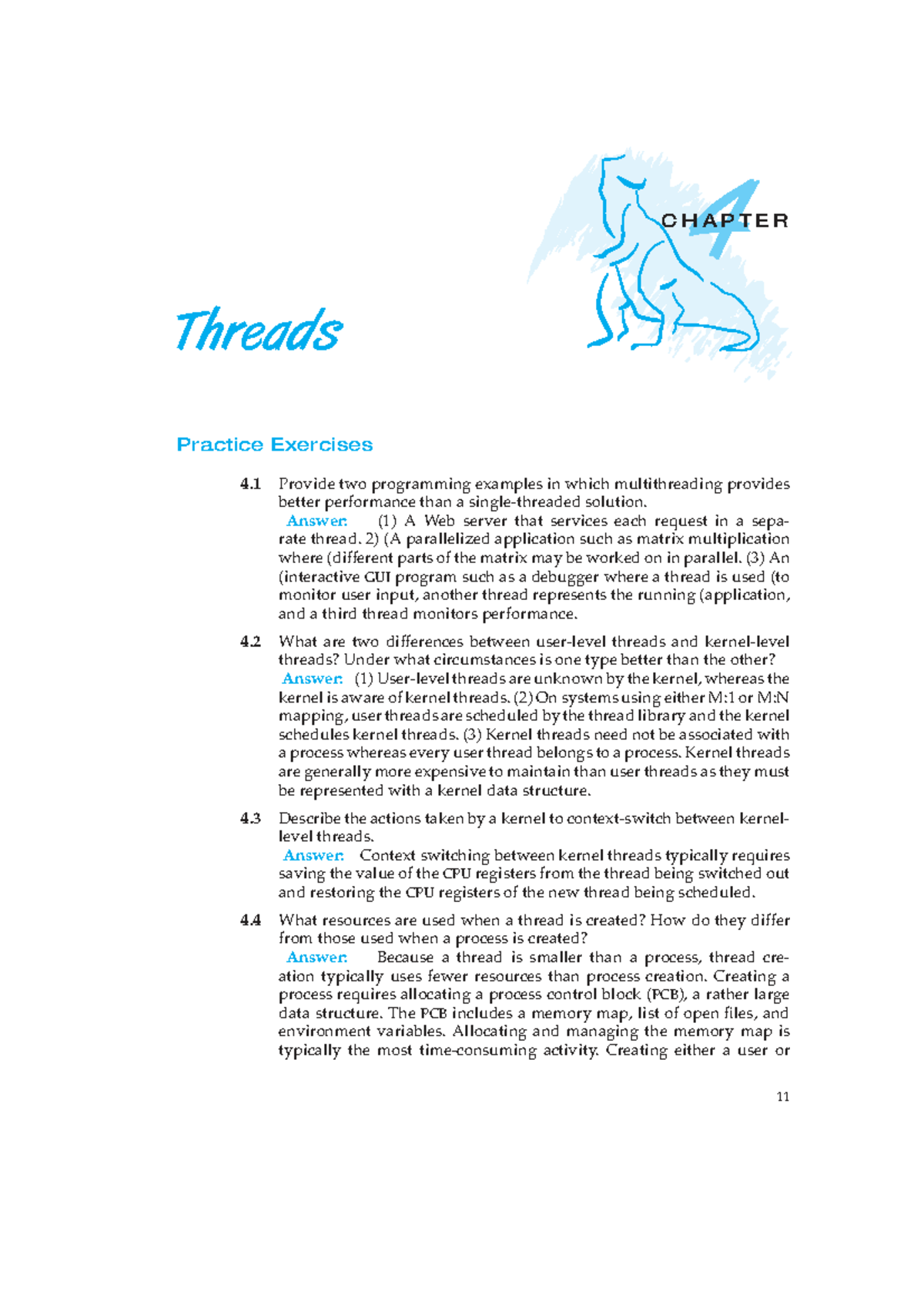 4 OS CHAPTER Threads Practice Exercises and Examples - Studocu