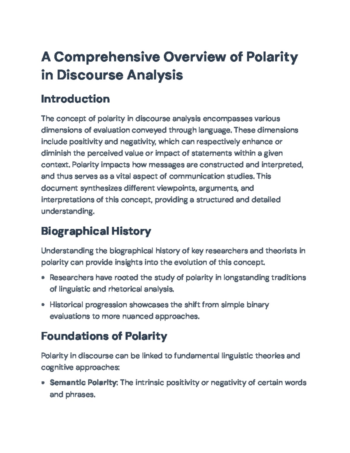Analyzing Polarity in Discourse: Concepts and Applications - A ...