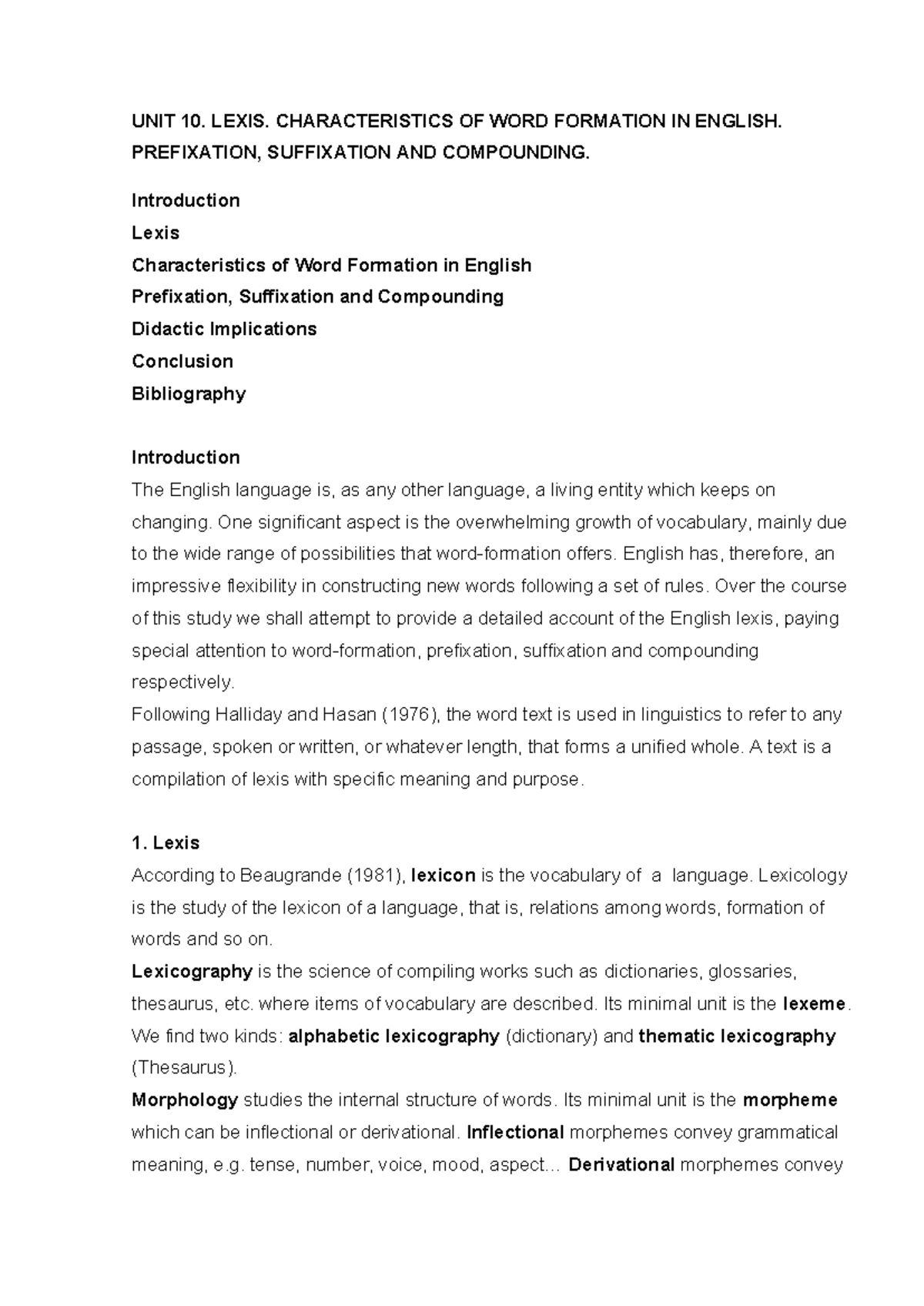 ENG 101: Lexis and Word Formation in English - Prefixation, Suffixation ...