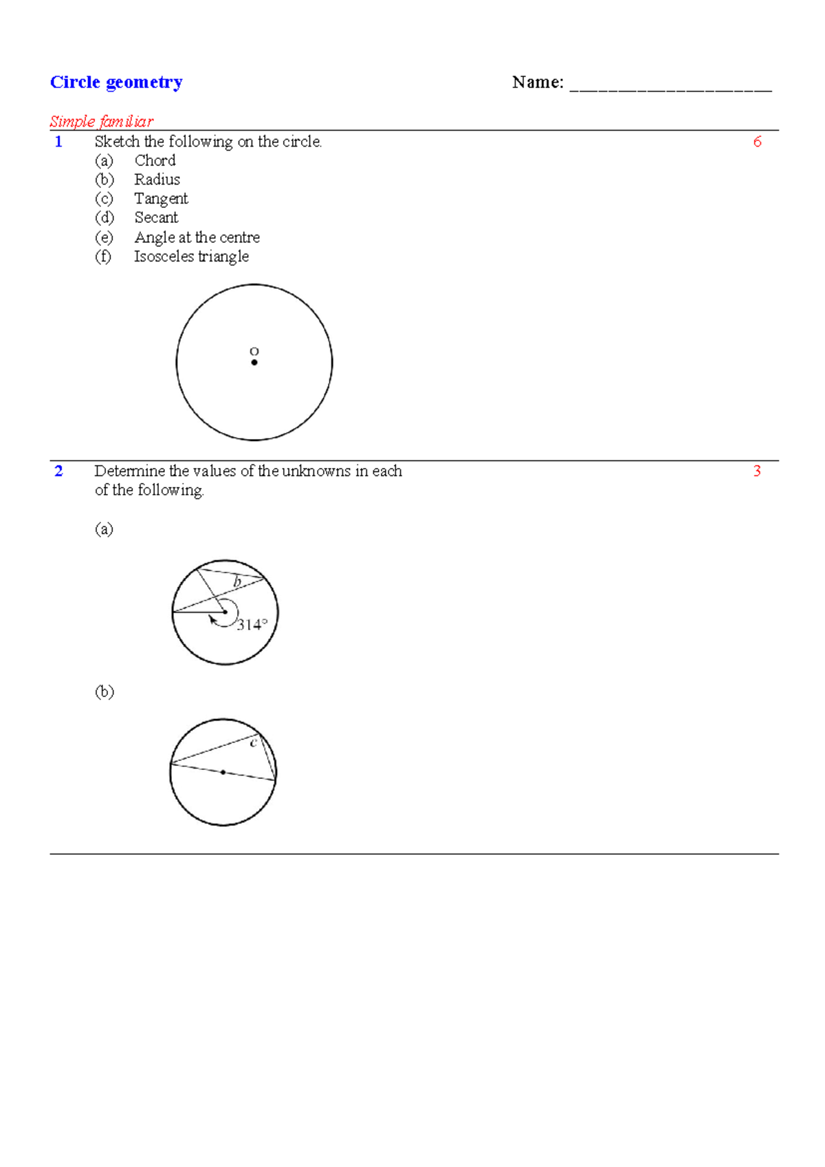 Circle Geometry - Exam Q Practice for Spec 1 - Studocu