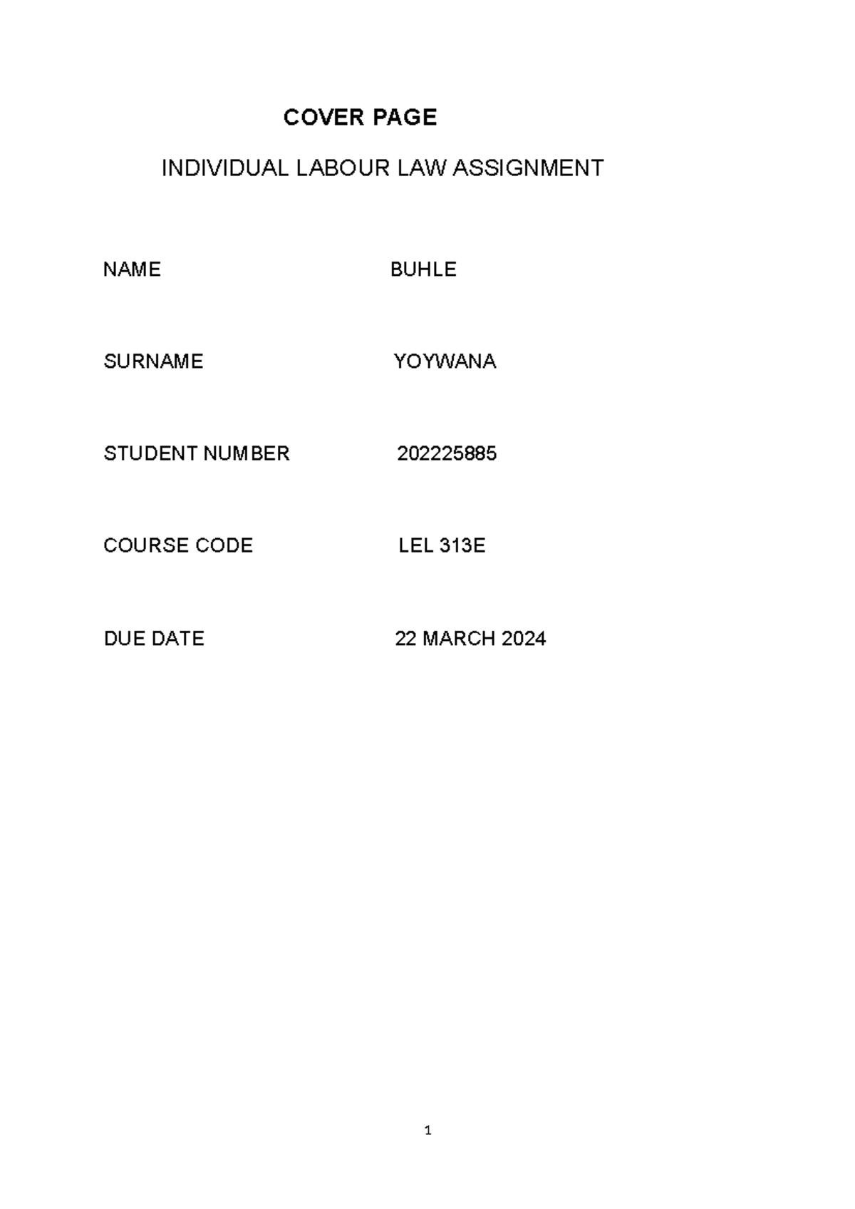 LEL 313E Labour Law Assignment: Analysis of Unfair Dismissal Cases ...