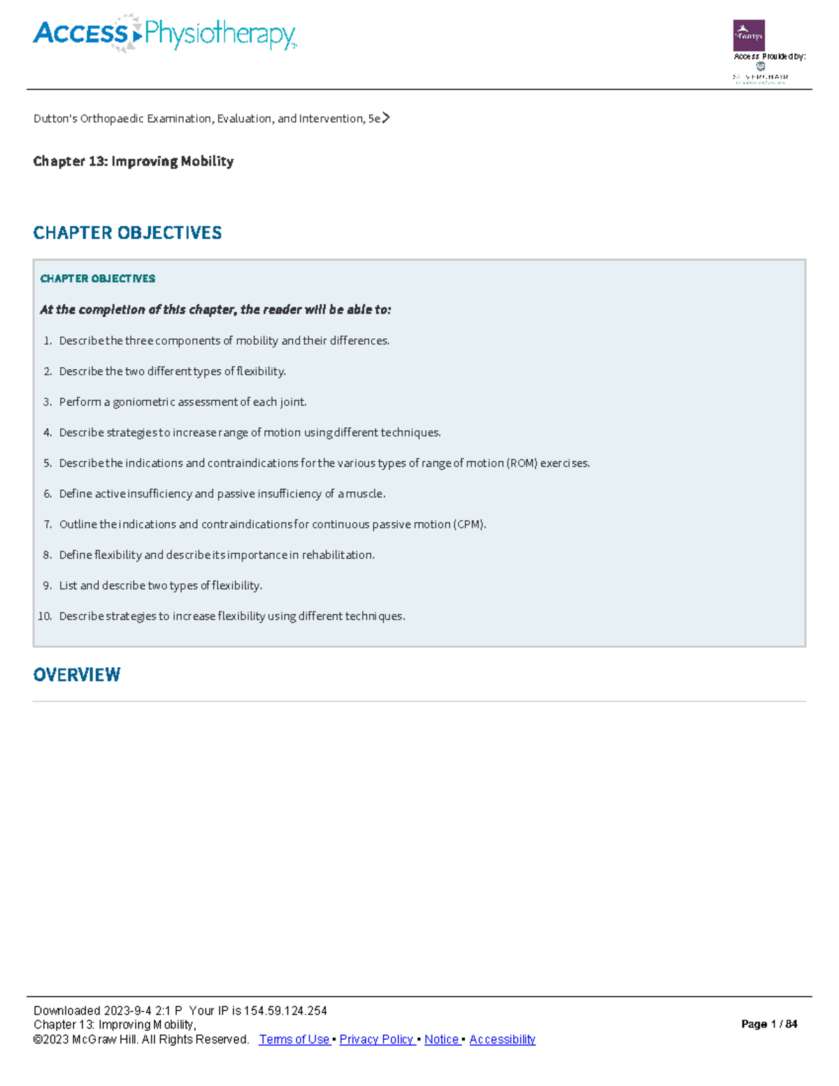 Chapter 13: Enhancing Mobility Techniques in Rehabilitation - Studeersnel