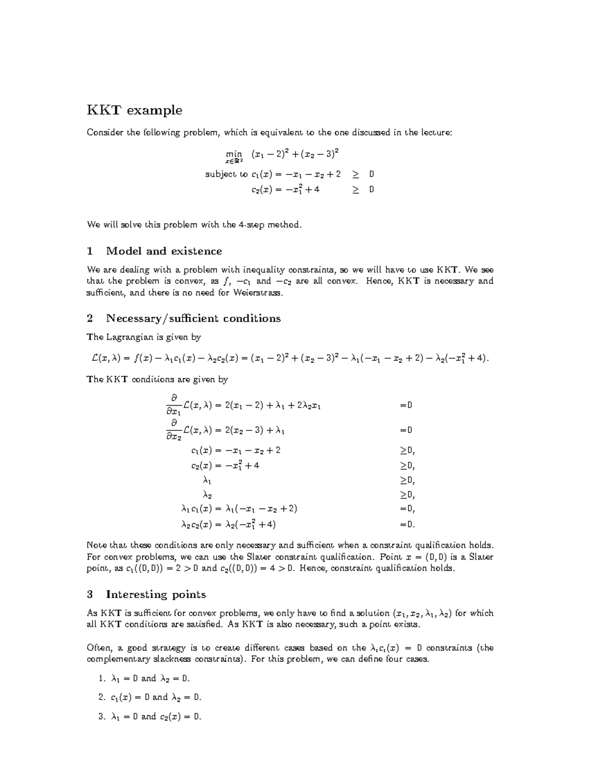 KKT Example Analysis - Step-by-Step Solution for KKT Conditions ...