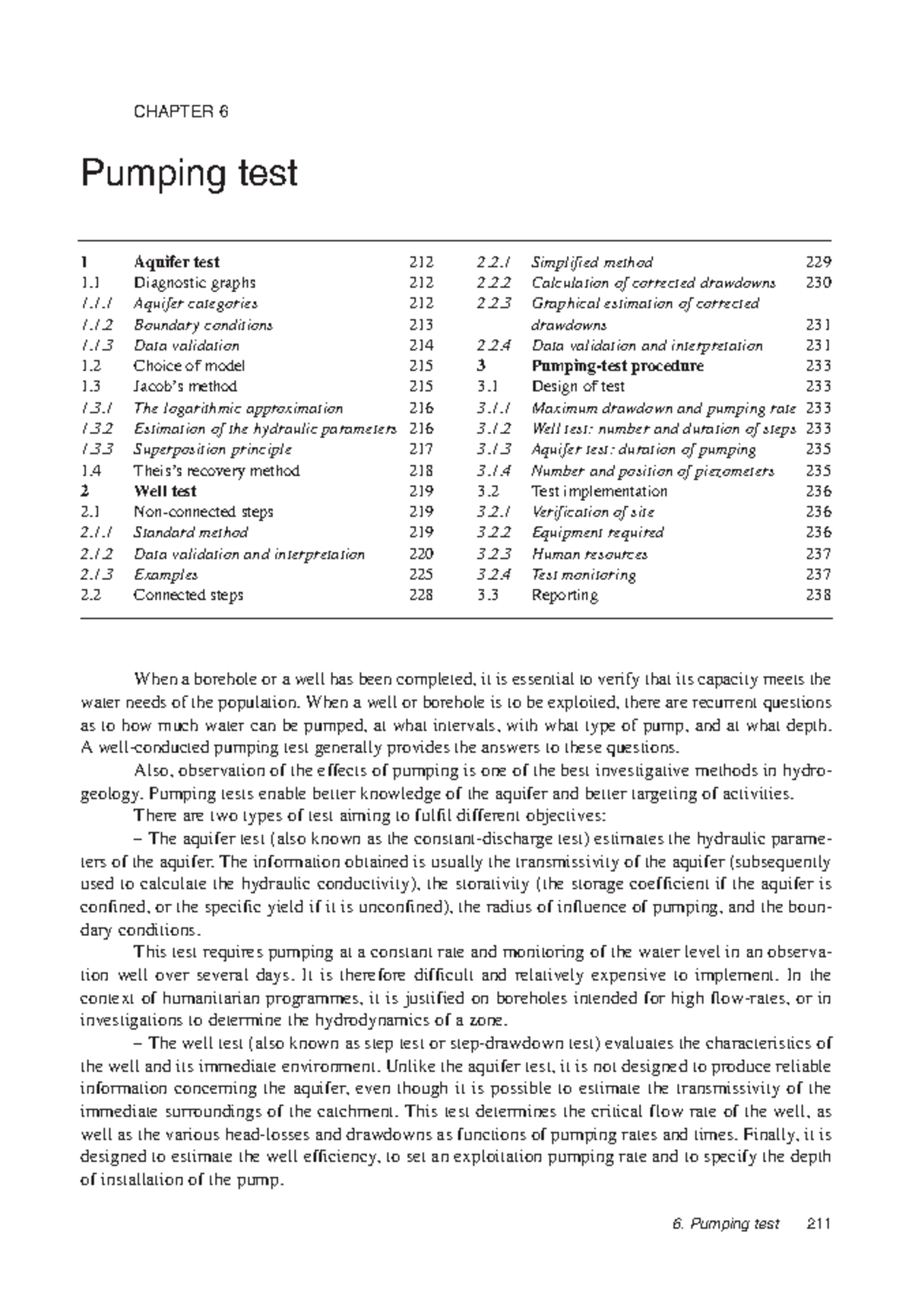 010048822 - Lecture Notes on Pumping Tests and Aquifer Analysis - Studocu