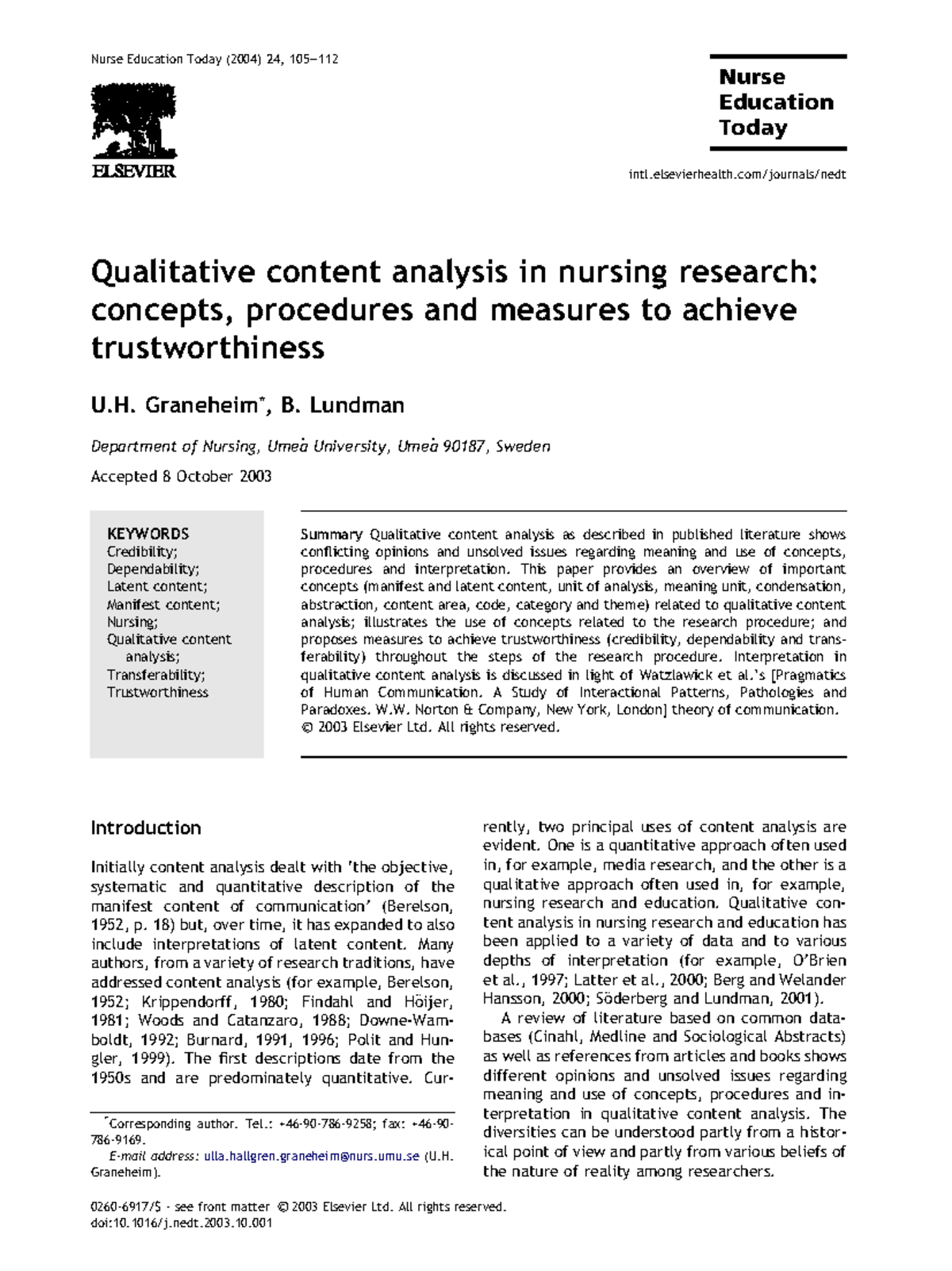 Qualitative content analysis in nursing research: concepts and ...