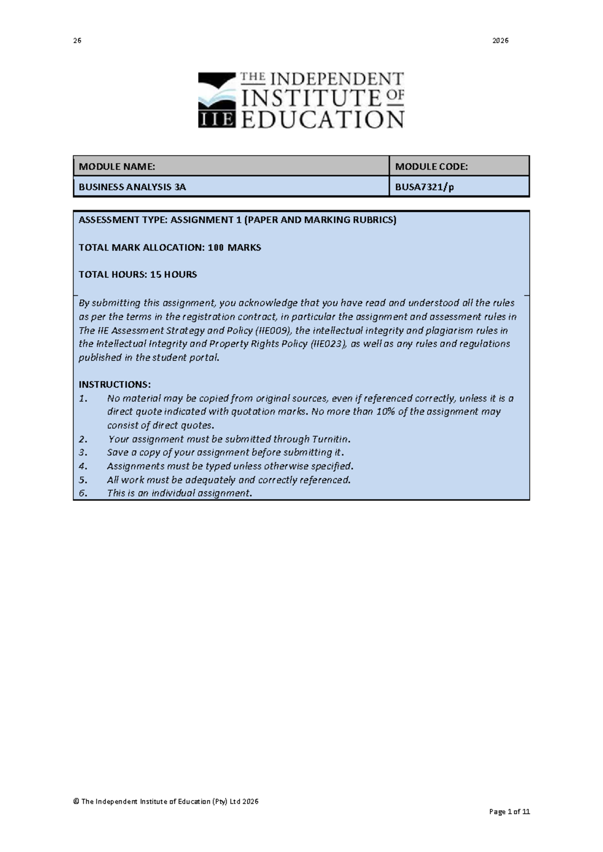 BUSA7321A1 - Business Analysis Assignment 1: Audit Remediation Case ...