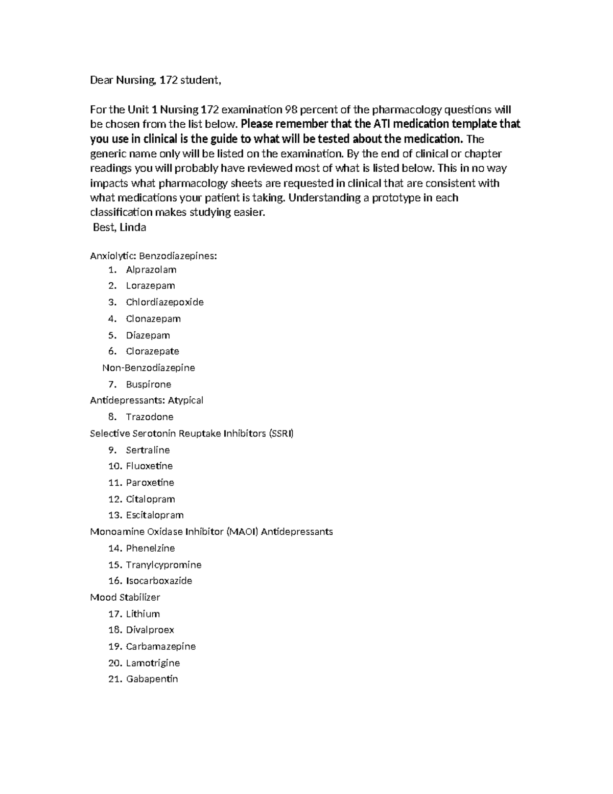Pharmacology Study Guide for Nursing 172 Unit 1 Exam - Studocu