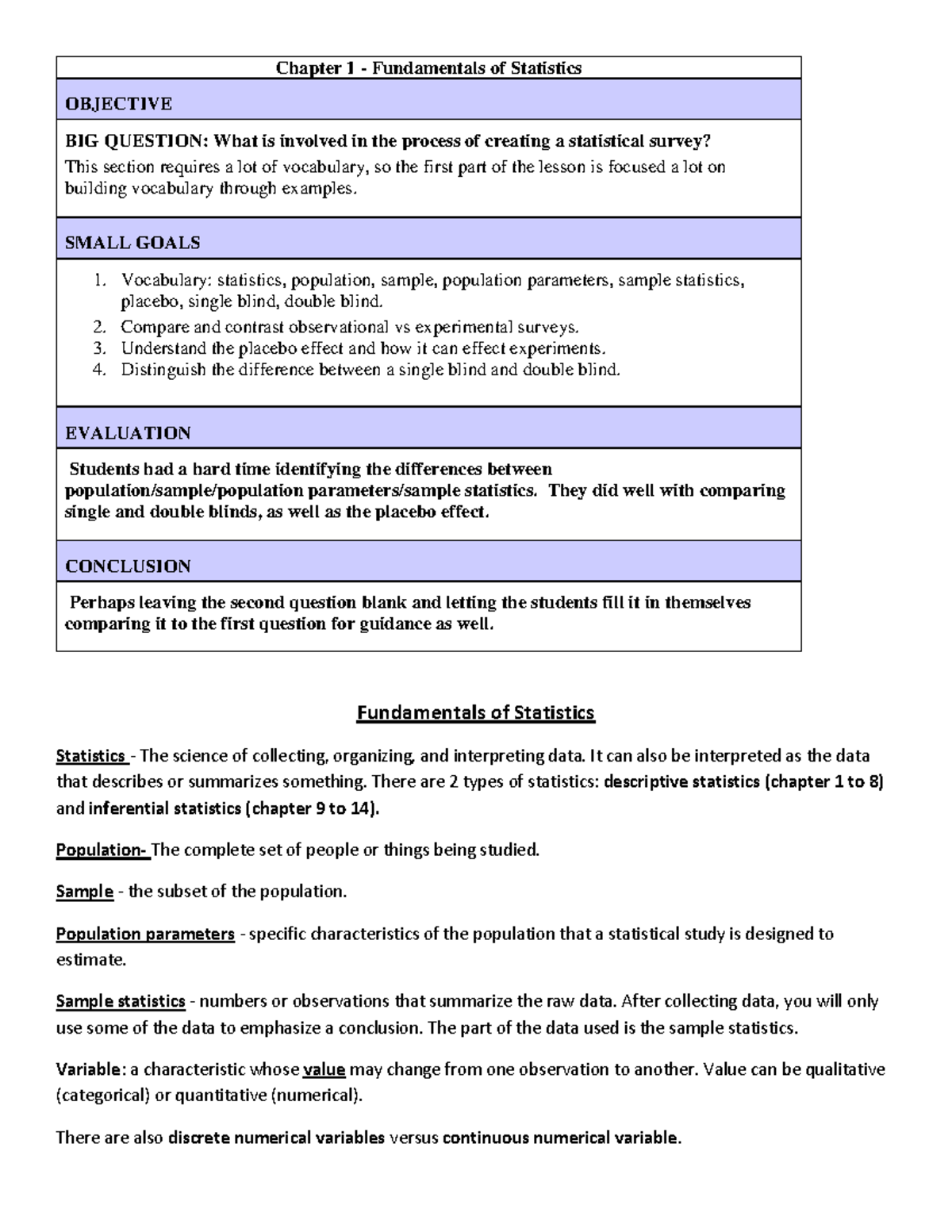 Chapter 1 & 2 Summary Statistics Overview for STAT 213 Students - Studocu