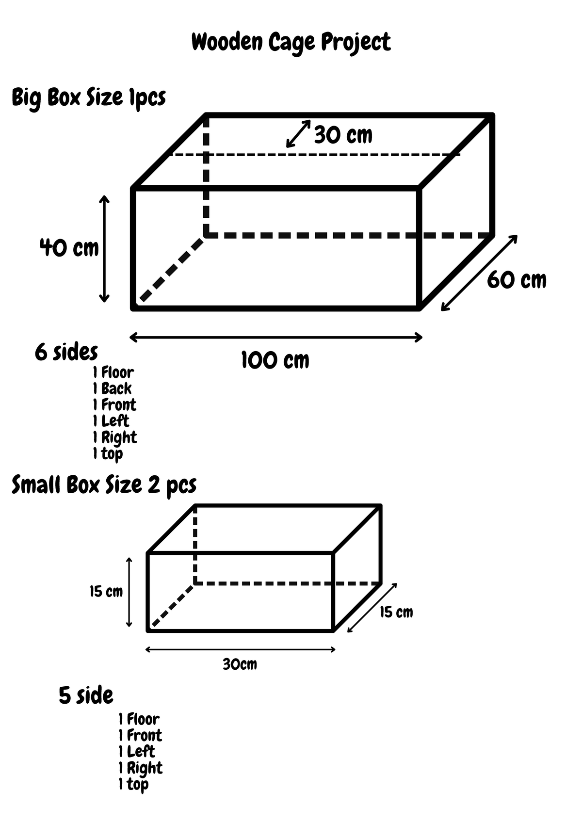 Wooden Cage Project: Big & Small Box Designs and Dimensions - Studocu