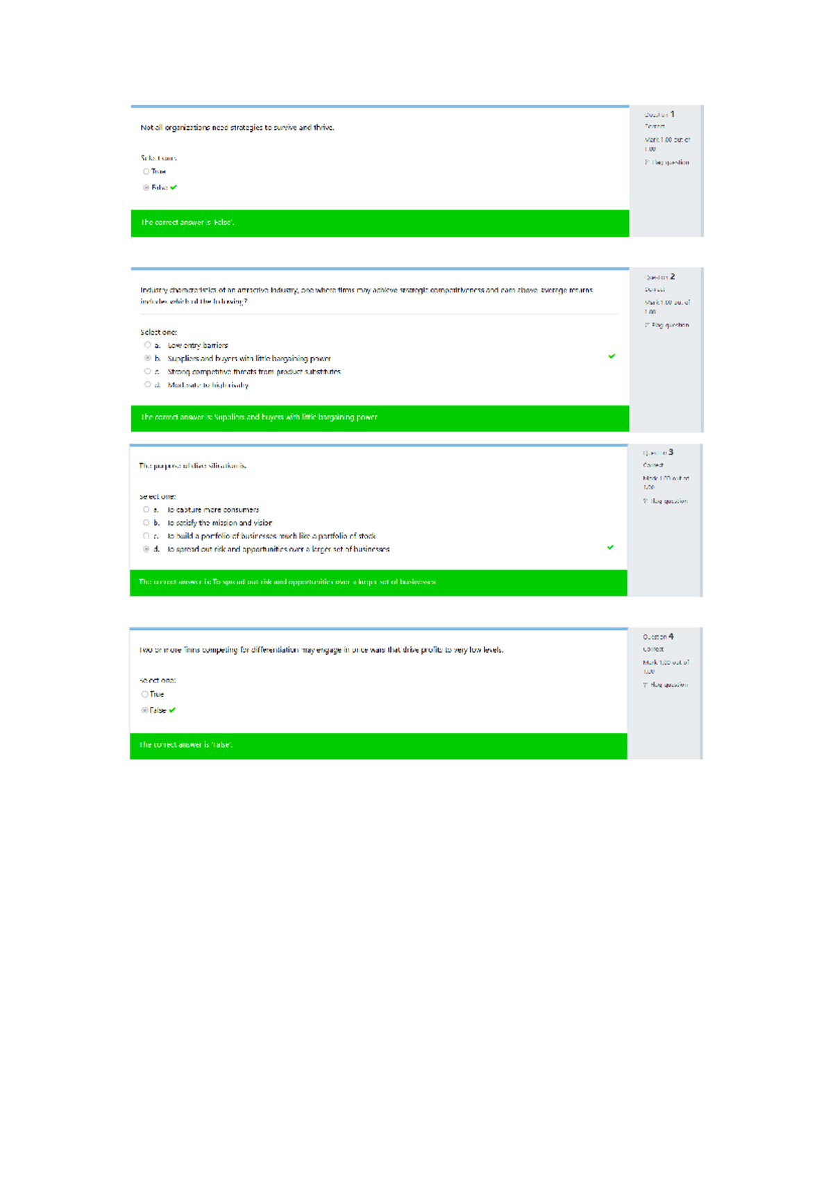 Self Quiz Questions for Unit 5 in BUS 1101 - Studocu
