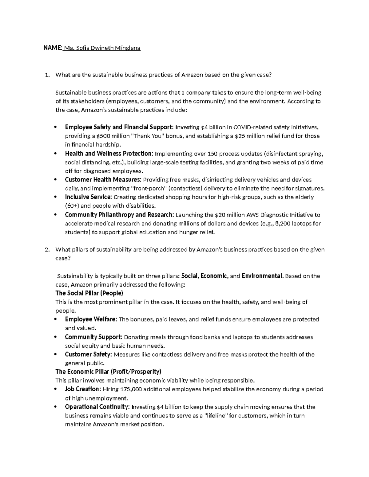 Sustainable Business Practices of Amazon: A Case Study Analysis - Studocu