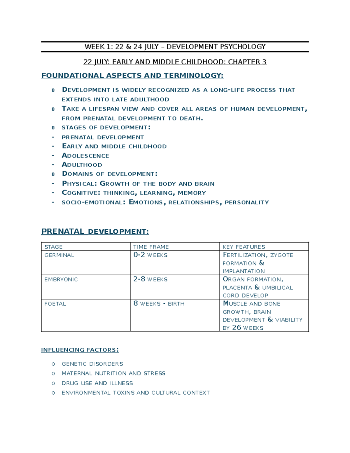 Developmental Psychology (PSY 101): Week 1 Overview and Key Concepts ...