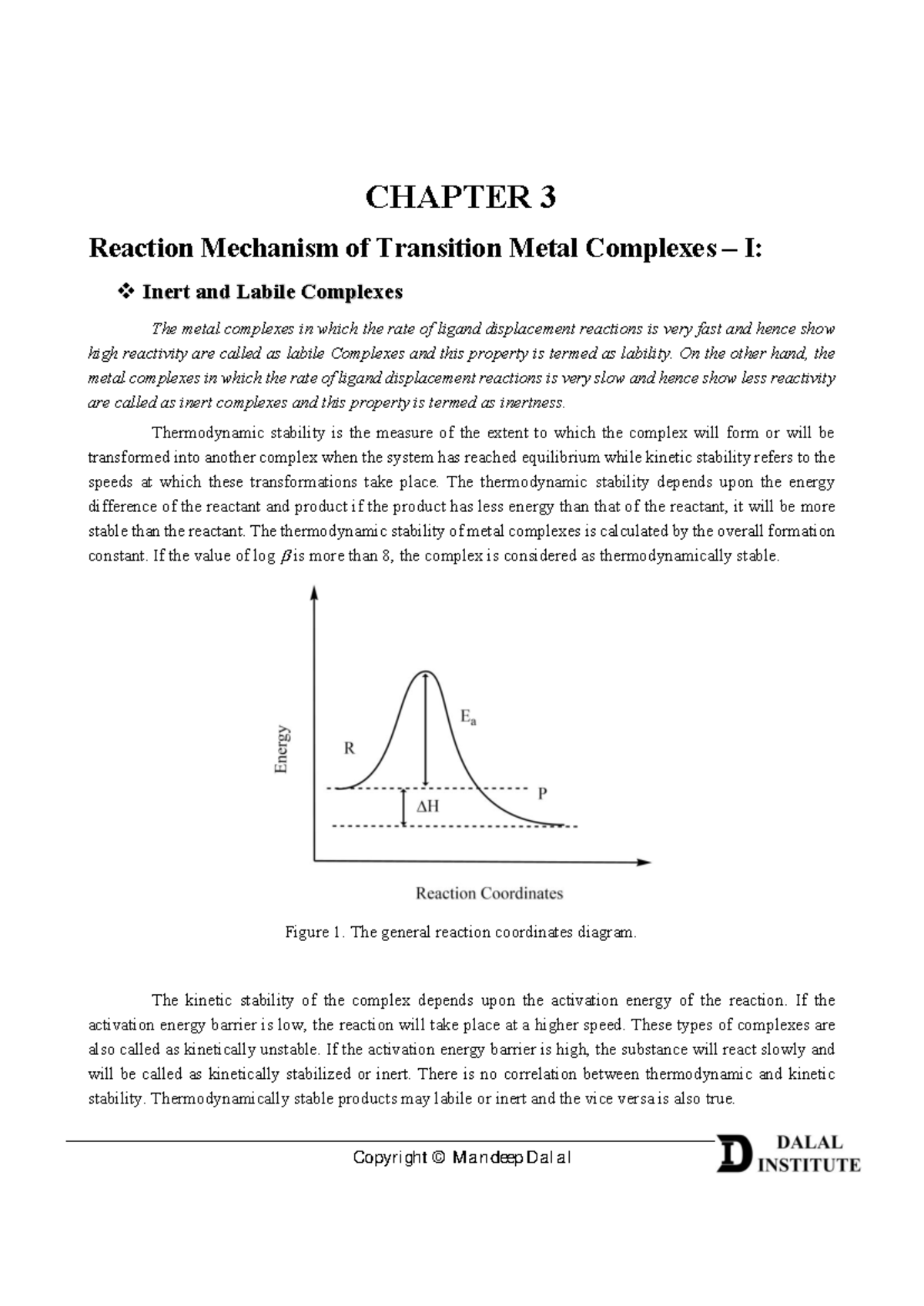 CHAPTER 3: Reaction Mechanism of Transition Metal Complexes I - Inert ...