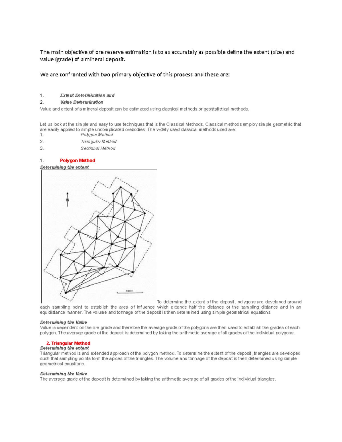 ORE 202: Classical & Geostatistical Methods in Reserve Estimation - Studocu