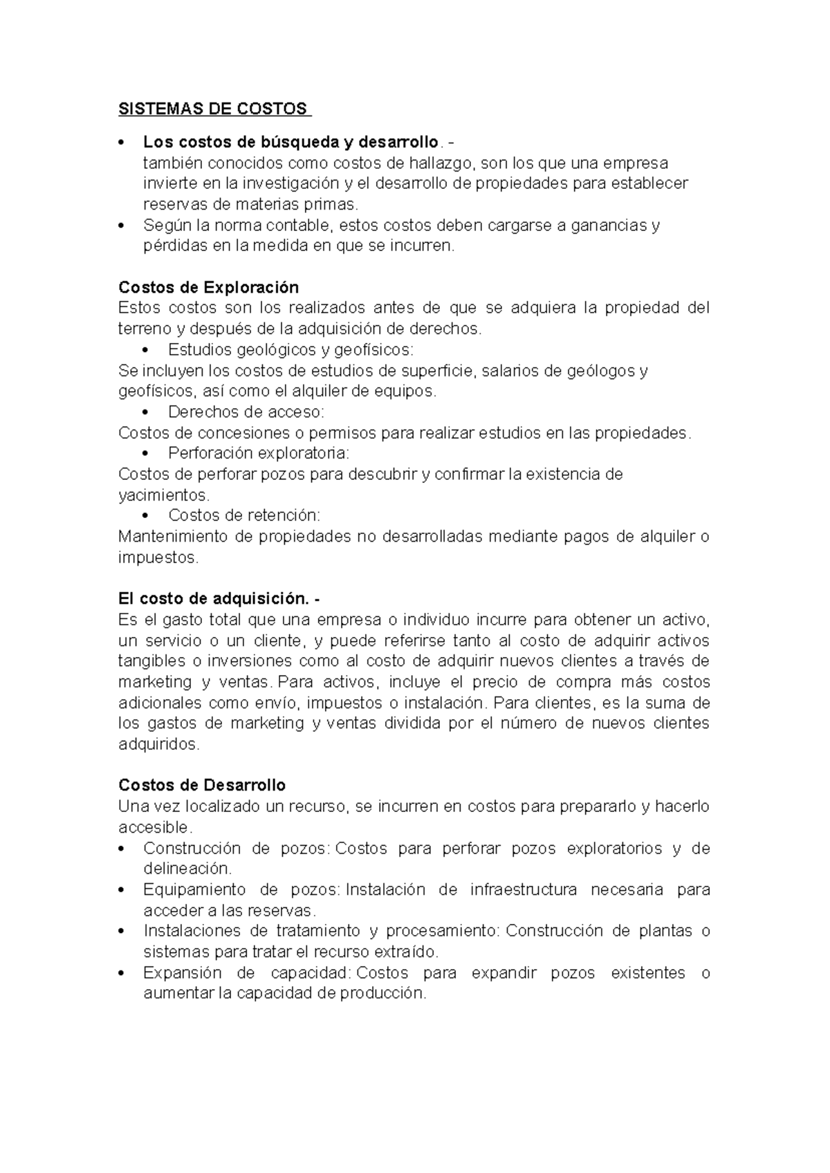SISTEMAS DE COSTOS: Análisis de Costos de Búsqueda y Desarrollo - Studocu