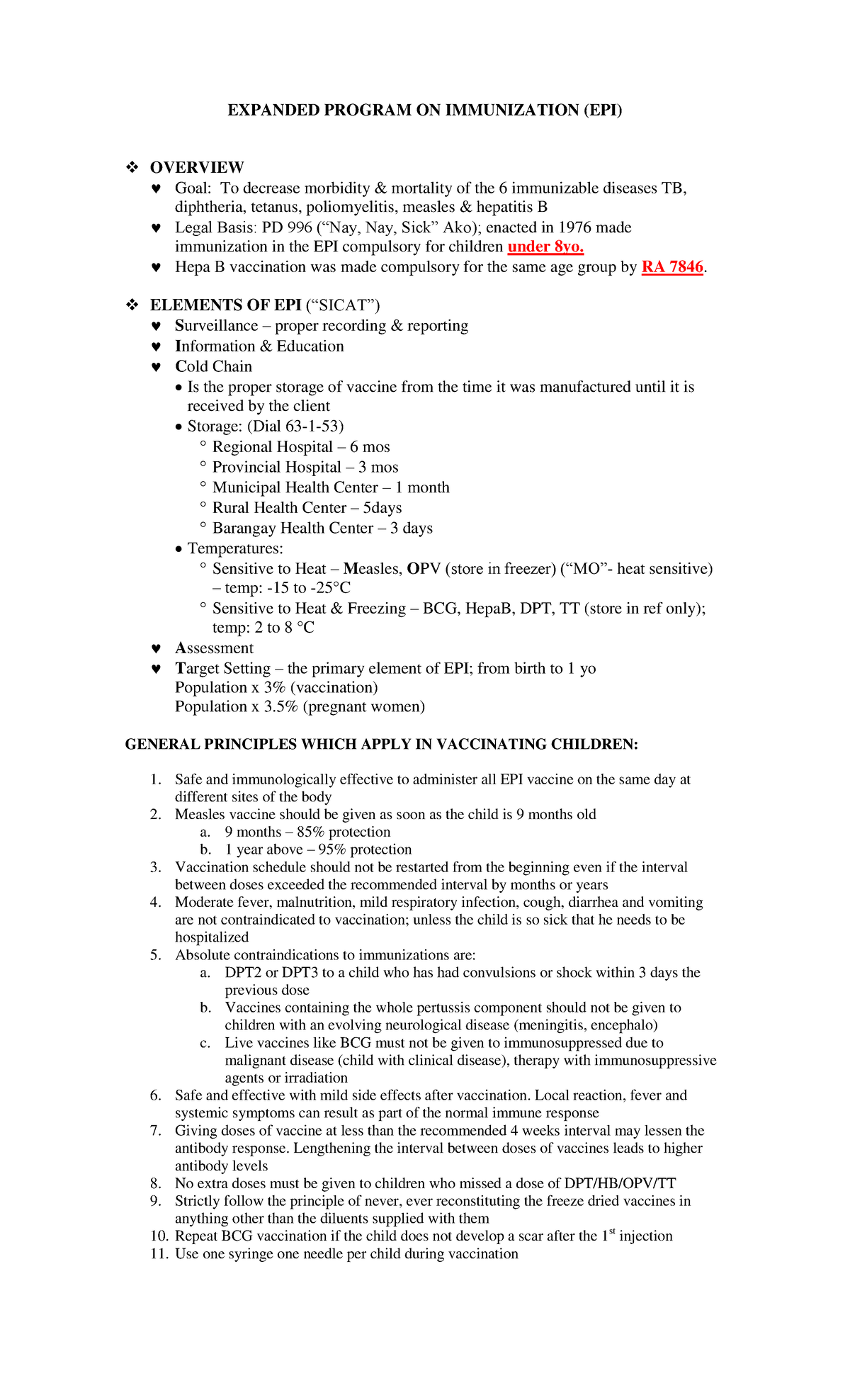 CHN- Immunization - taken from telegram - EXPANDED PROGRAM ON ...