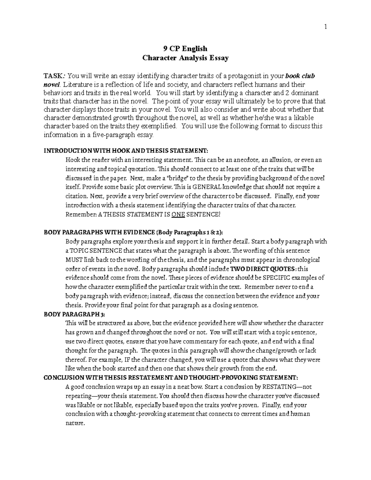 9 CP English Character Analysis Essay: Matilda's Growth in Fever 1793 ...