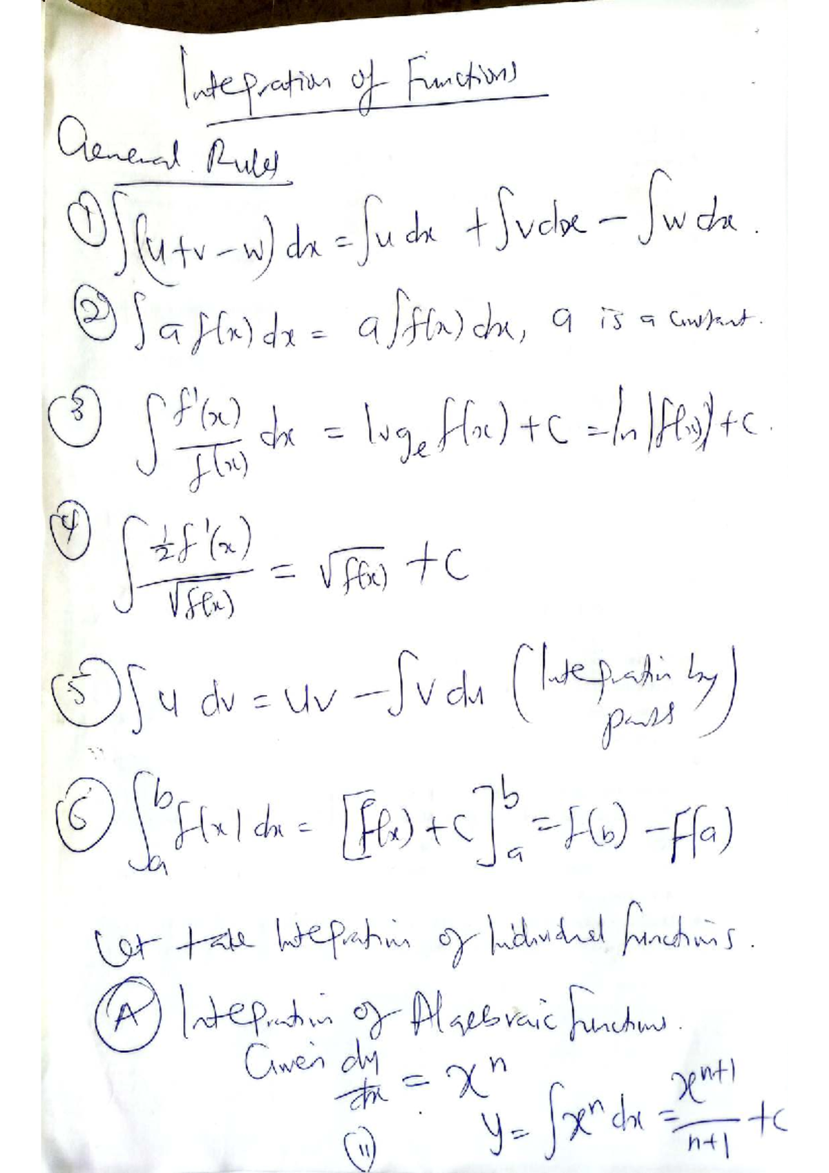MAT 233 Class 2 - 200 Level First Semester Integration Methods Notes ...
