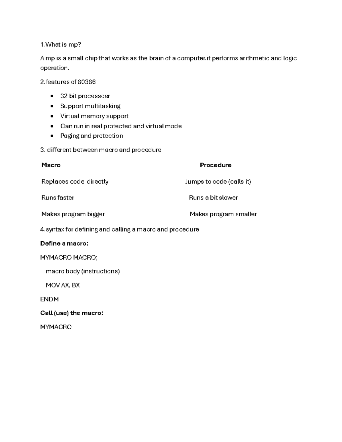 Microprocessor Concepts and Assembly Language Overview (CS101) - Studocu