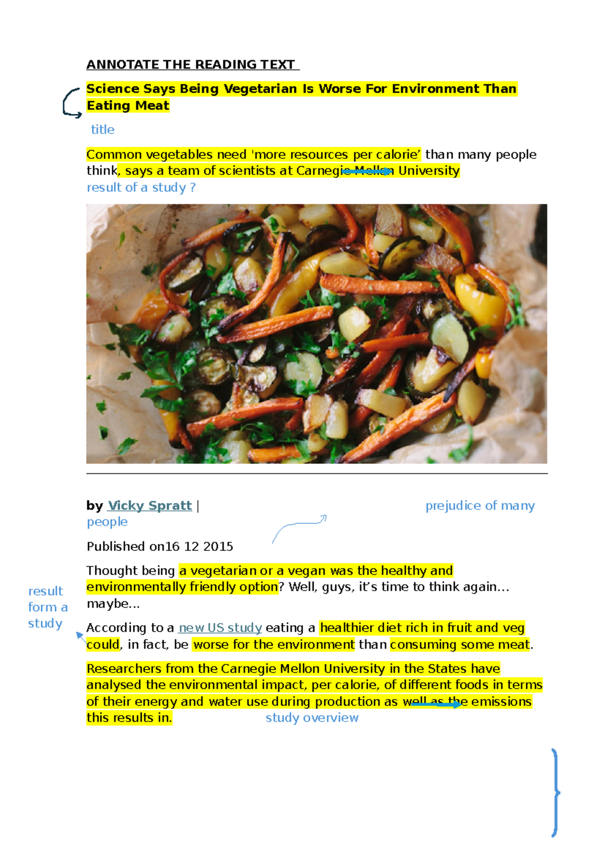 Annotate reading text and summarizes - ANNOTATE THE READING TEXT ...