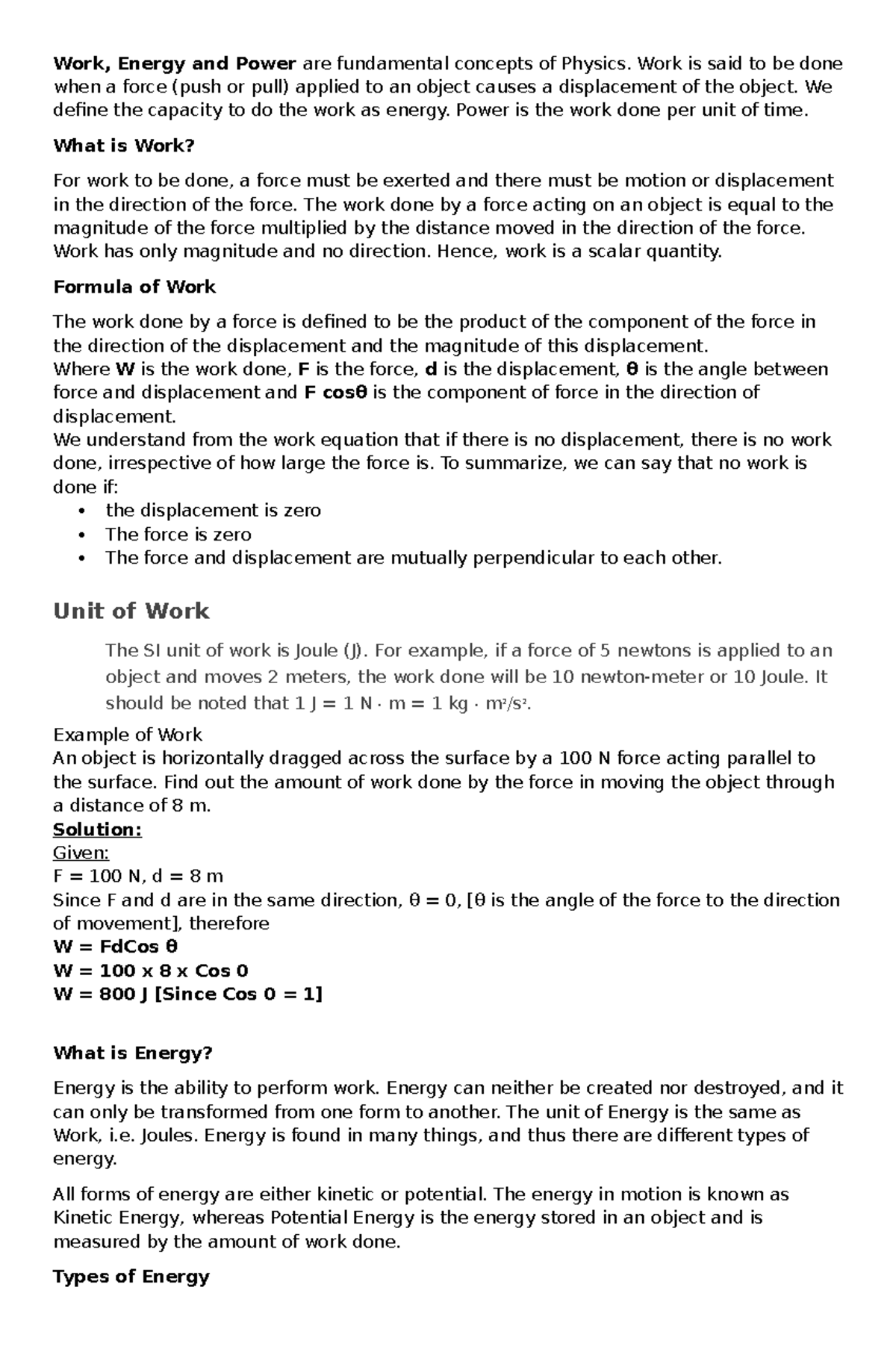 Conservation of Mechanical Energy: Concepts and Applications (PHYS 101 ...