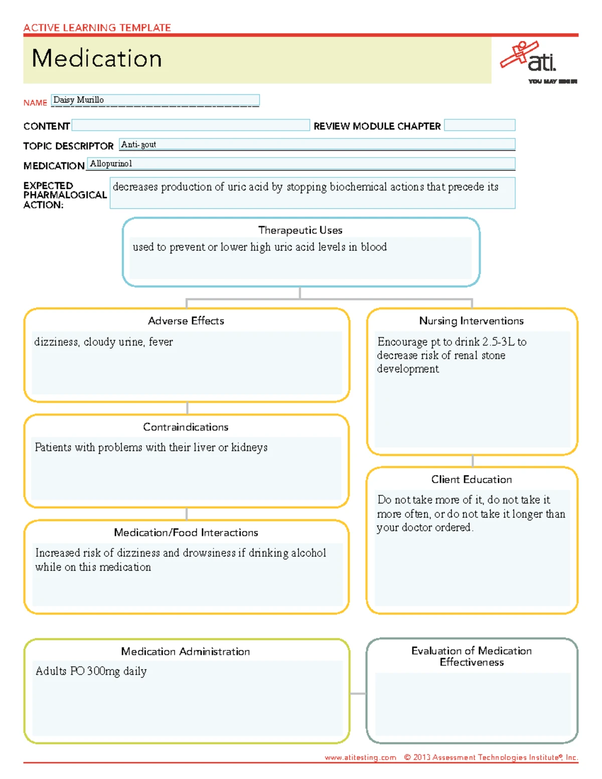 ACTIVE LEARNING TEMPLATE: Antiarrhythmic Med Card (LVN) - Amiodarone ...
