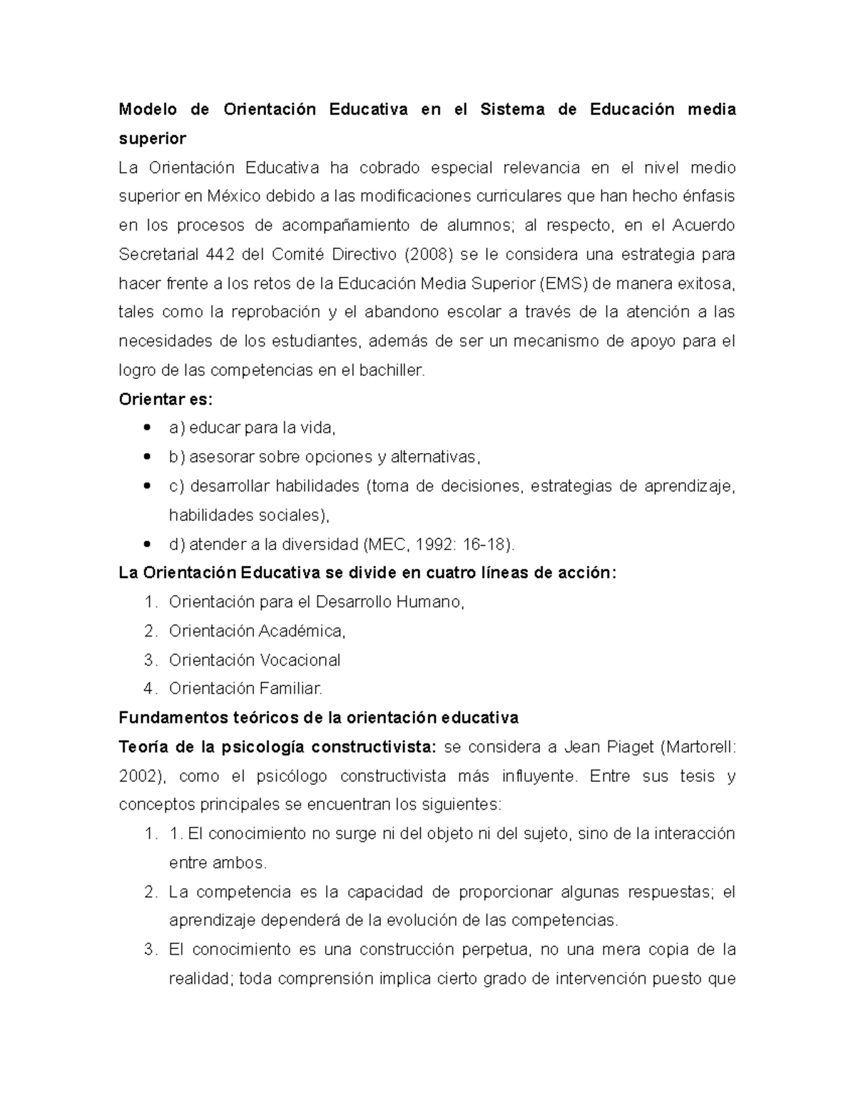 Principios, objetivos y funciones de la orientación - PRINCIPIOS ...