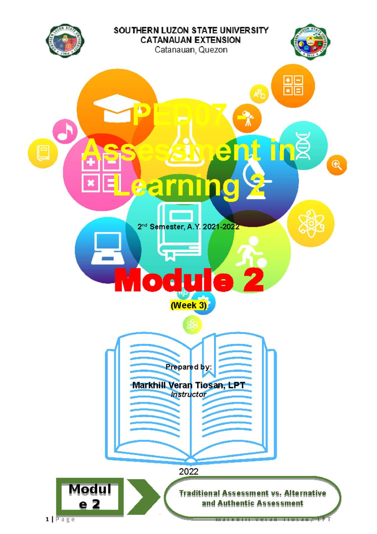 Module 2 - PED07 - PED07 - Assessment in Learning 2 2 nd Semester, A ...
