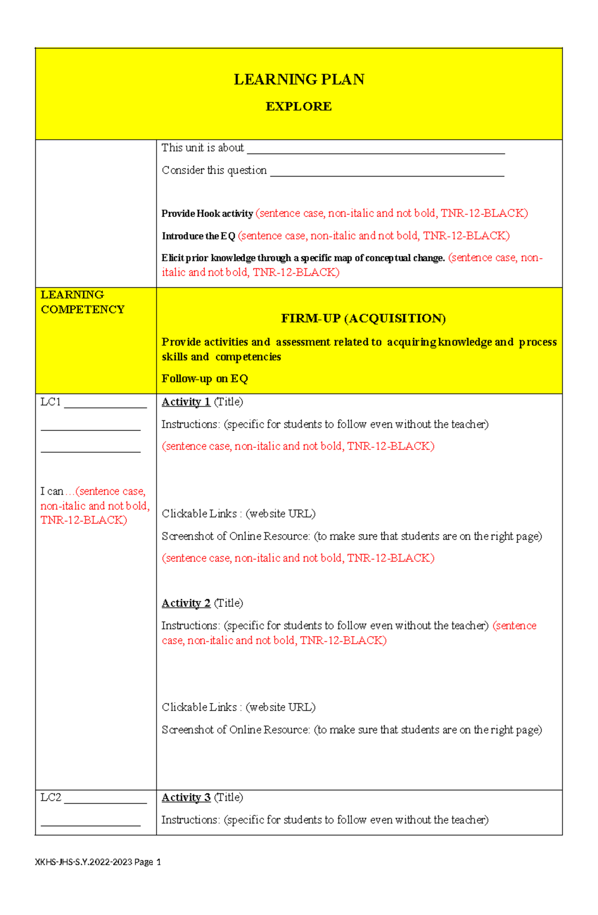 G8- Learning-PLAN-WITH- Assessment- Template - LEARNING PLAN EXPLORE ...