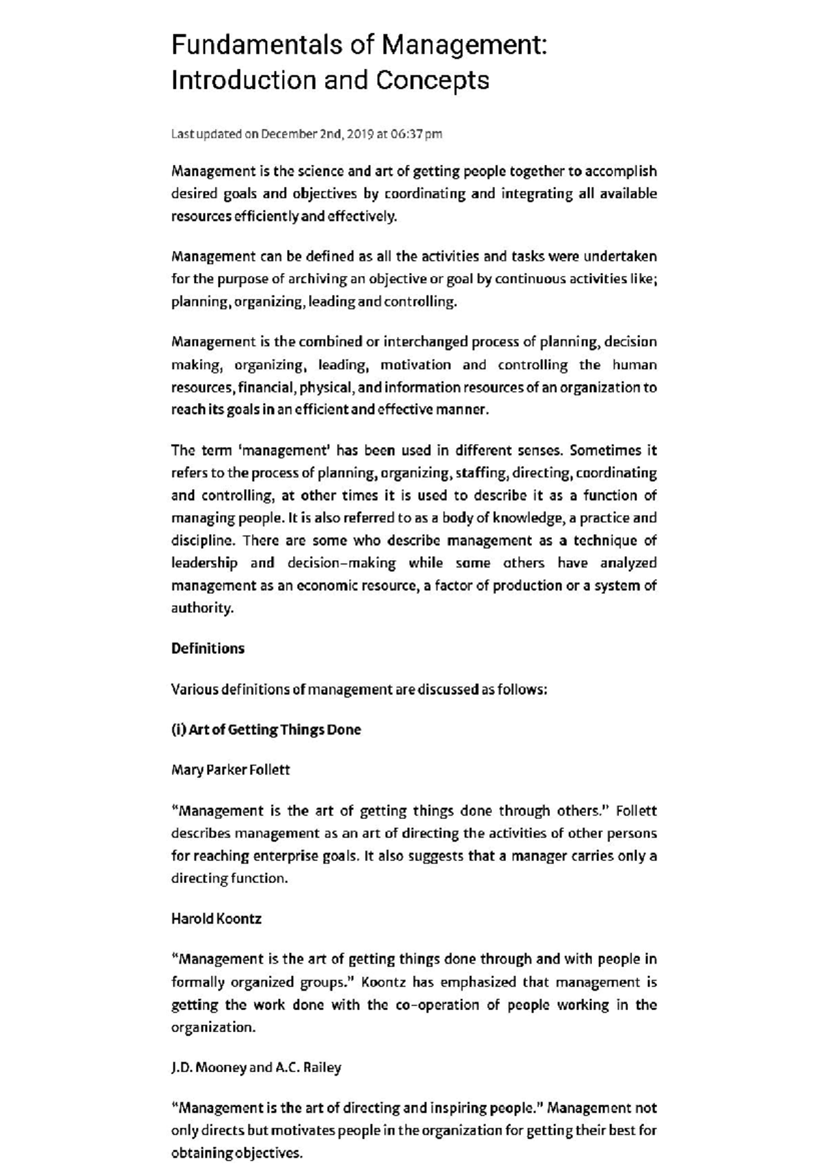 Fundamentals of Management 1: Introduction to Key Concepts - Studocu