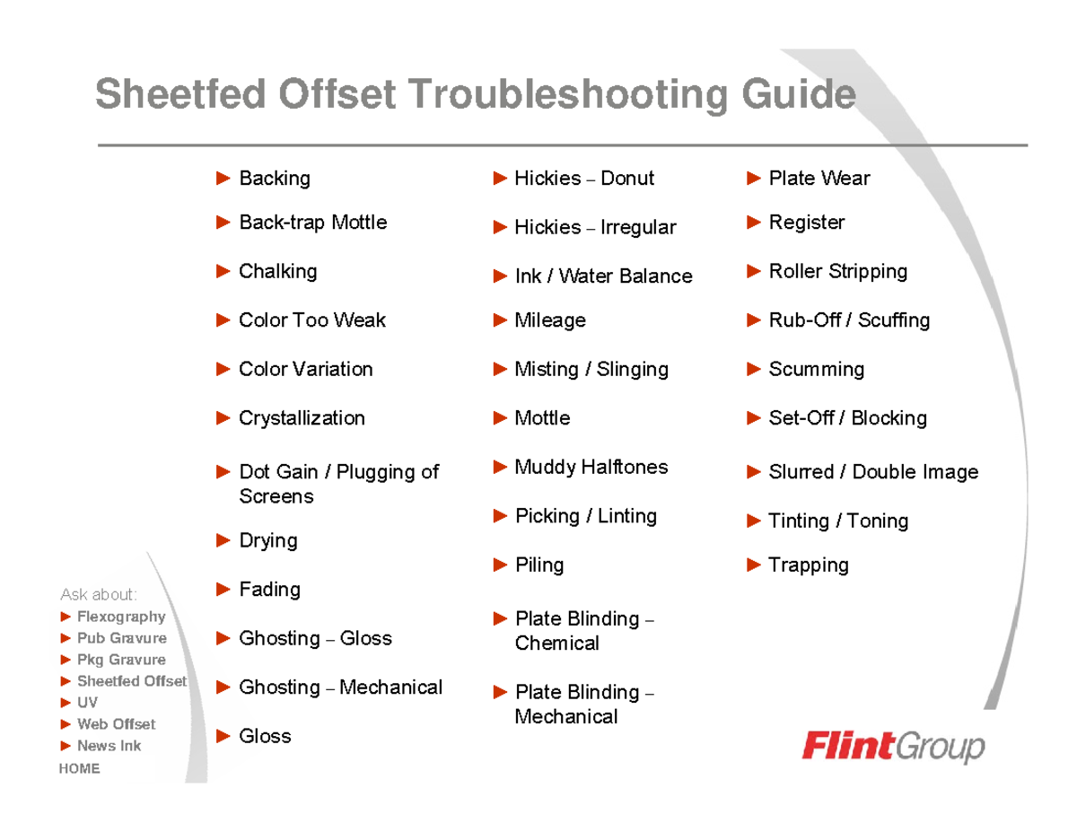 Sheetfed Offset Troubleshooting Guide for Print Quality Issues - Studocu