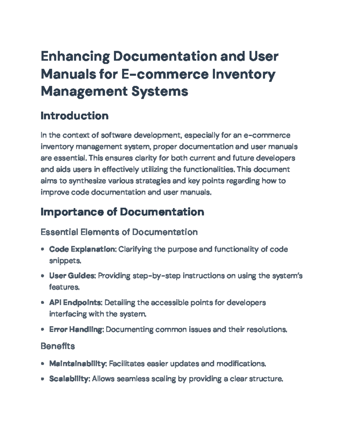 Improving User Documentation for E-commerce Inventory Management ...