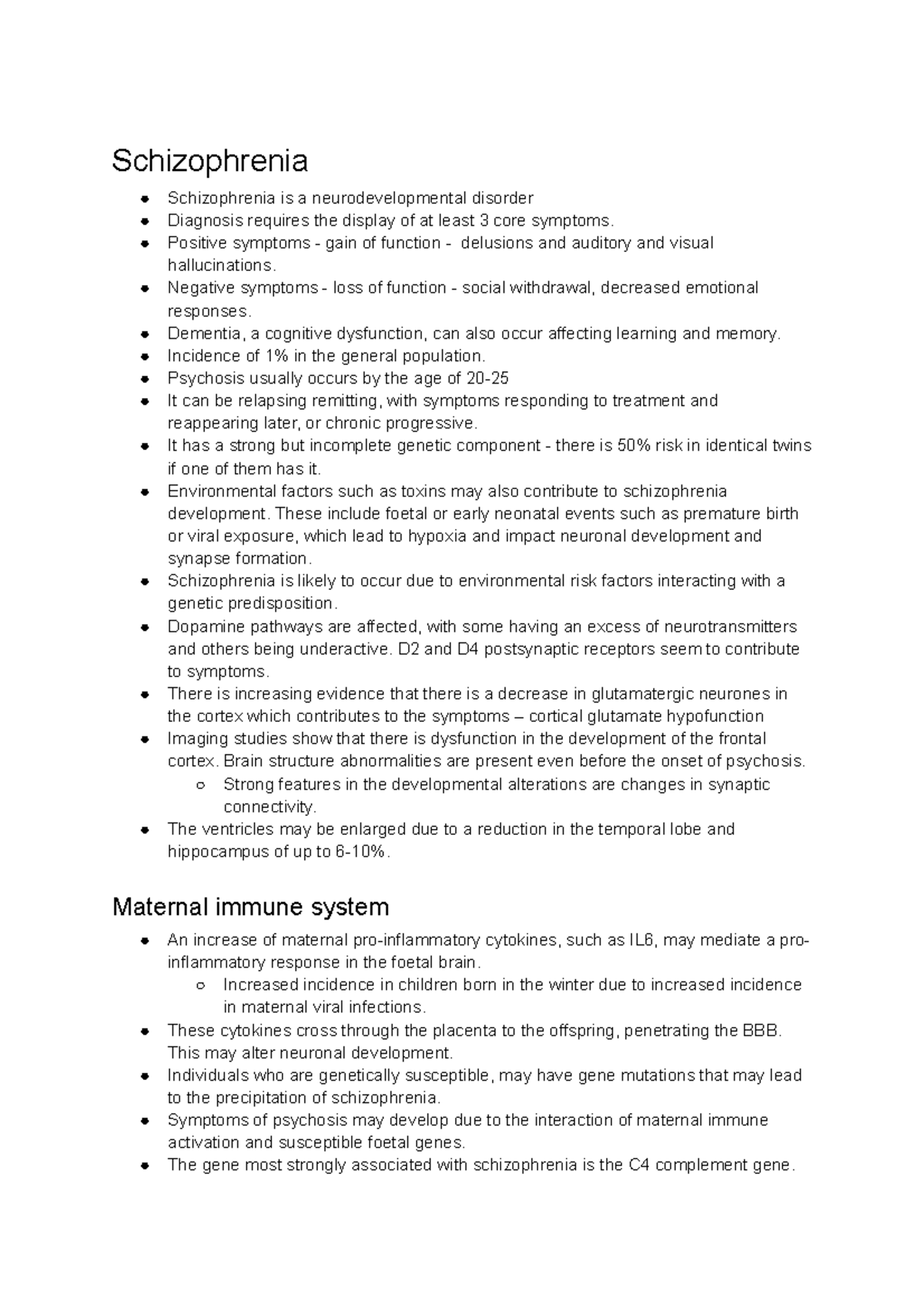 Schizophrenia - Comprehensive Lecture Notes for Neurodevelopmental ...