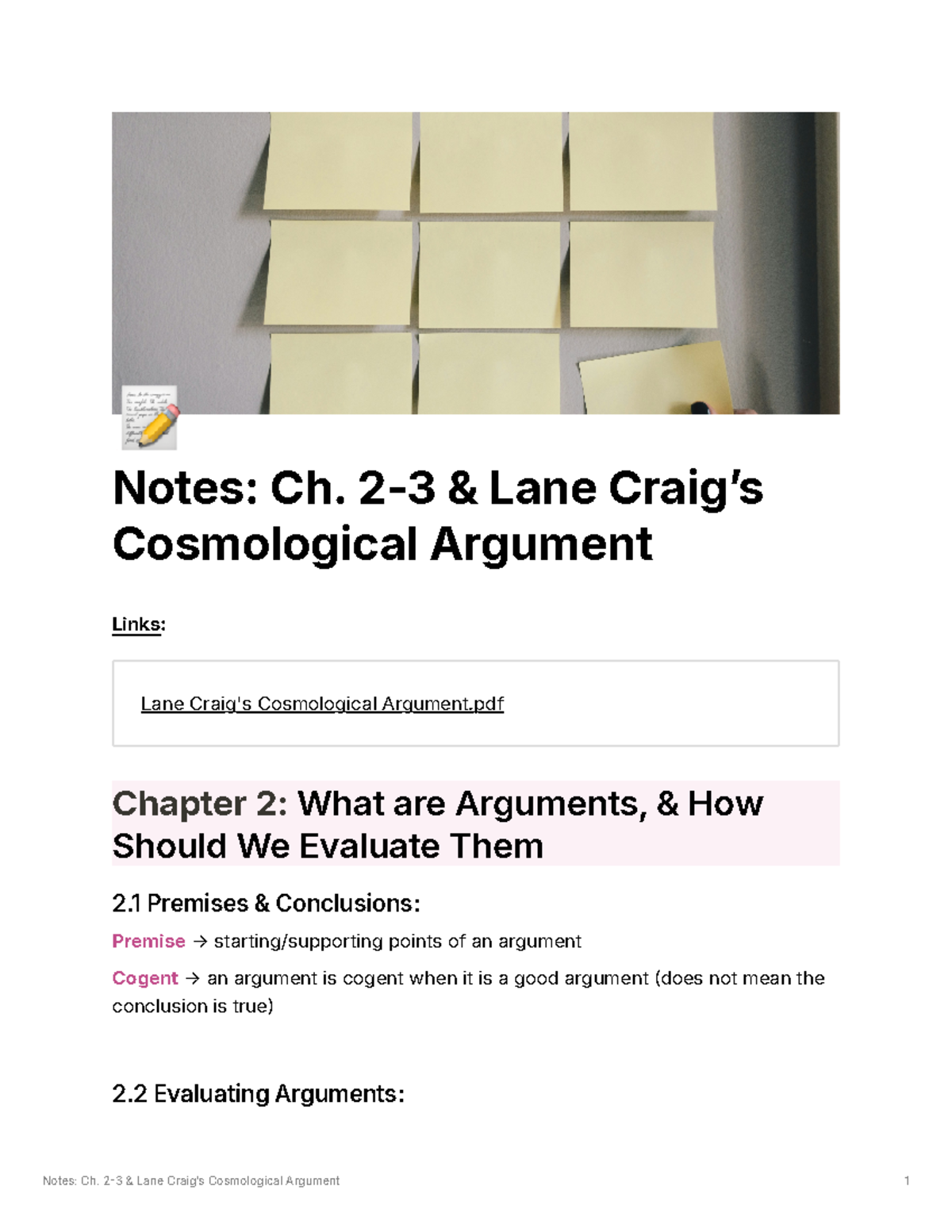 PHIL 100 Chapter 2-3 - Summary of Ch. 2 and Ch. 3 content - 📝 Notes: Ch ...