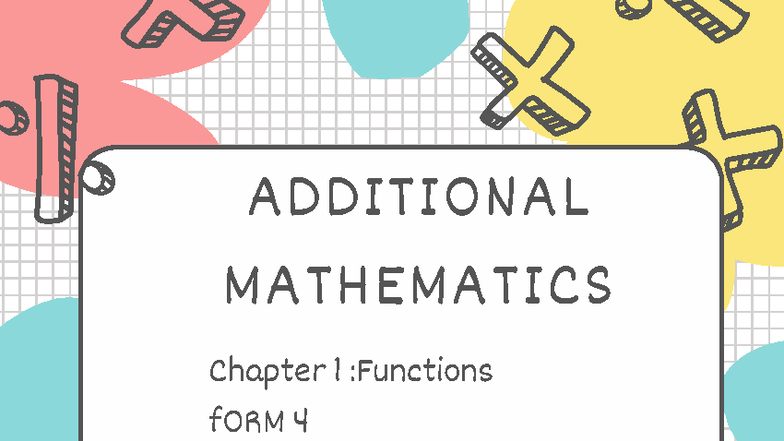 F4 Chapter 1: Functions - Simple Notes and Exercises - Studocu