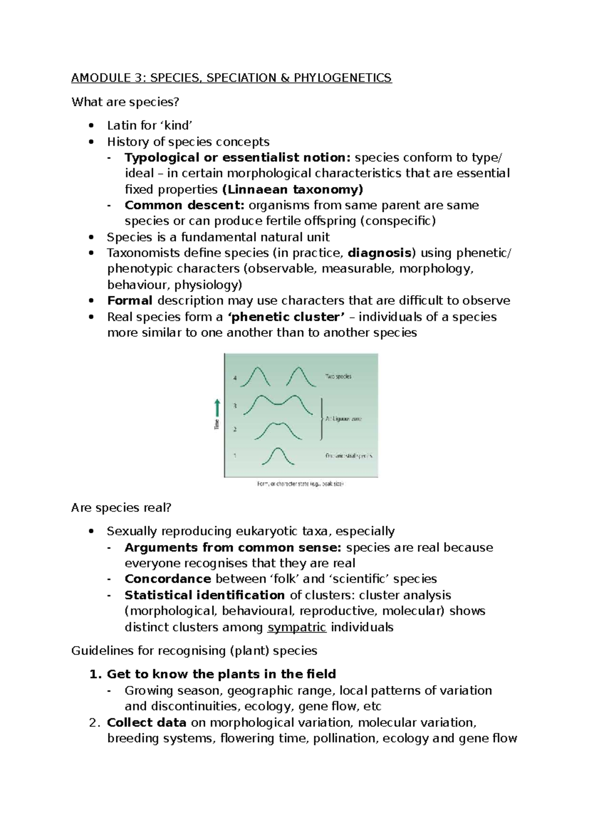 Module 3 BIO: Lecture Notes on Species and Speciation - Studocu