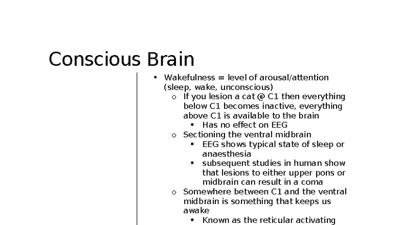 Week 6 - Conscious Brain: Understanding Consciousness and Visual ...
