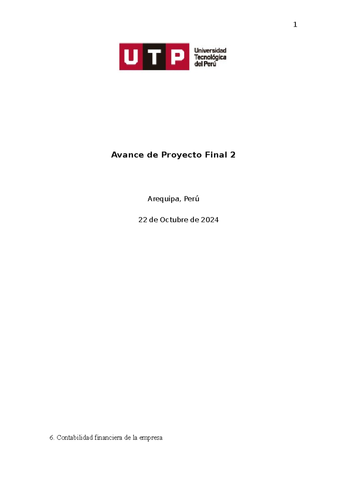 Avance de Proyecto Final 2: Análisis Financiero de Yura S.A. - Studocu