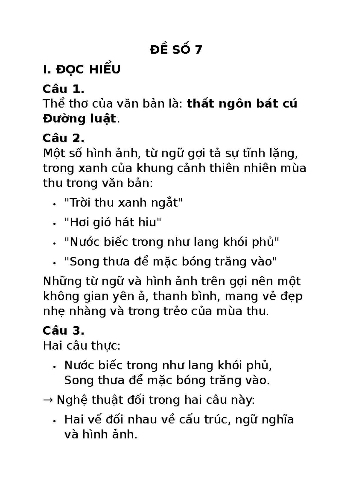 Ôn Ngữ Văn 11 - Đề Số 7, 8, 10, 11, 12: Phân Tích Văn Bản và Nghị Luận ...