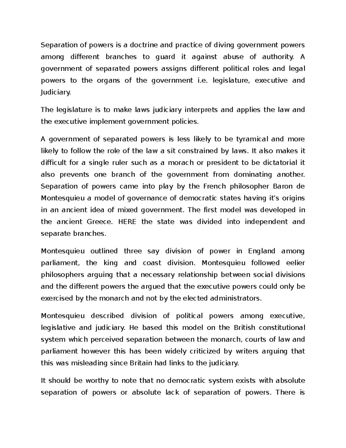 Separation of Powers: Key Principles in Constitutional Law (LAW 101 ...