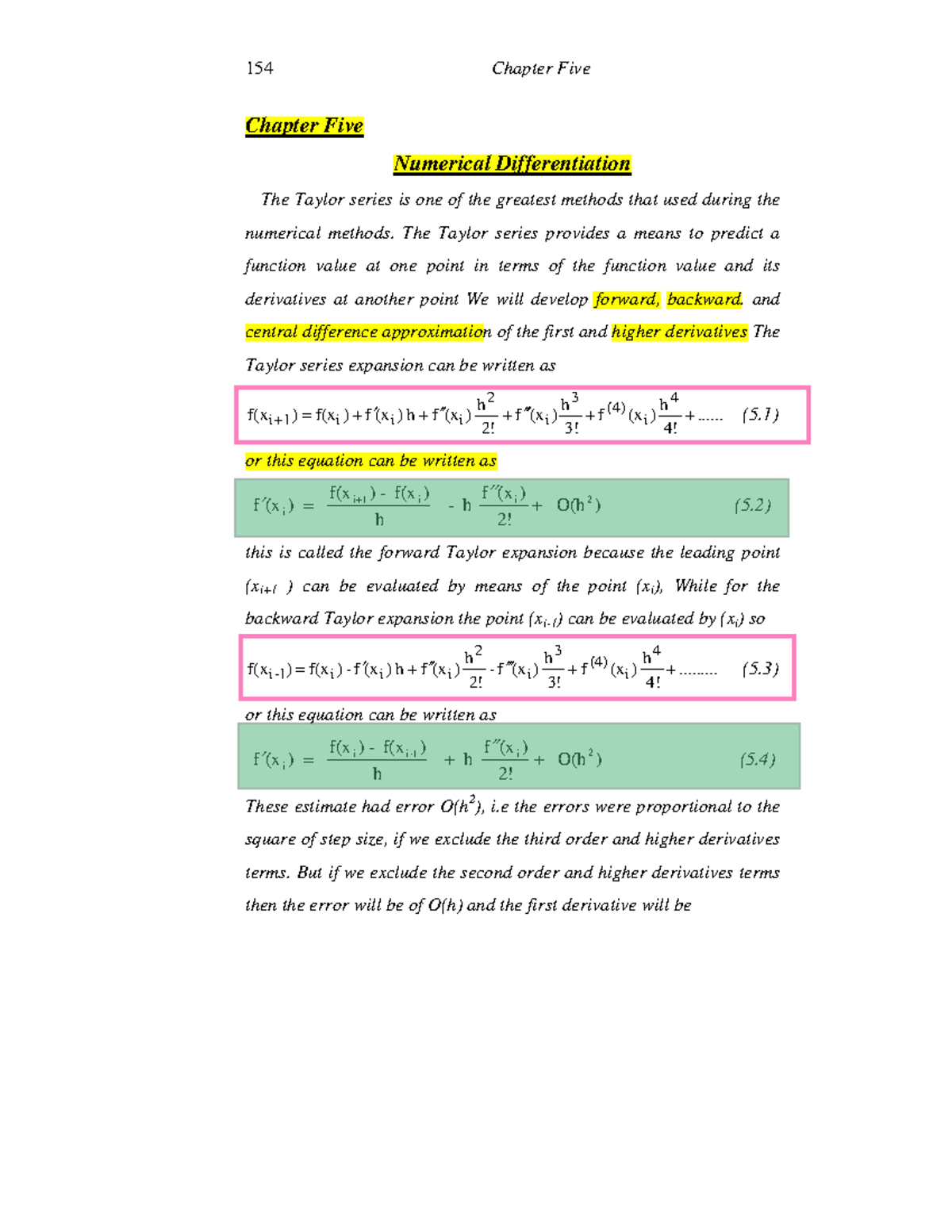 Numerical Differentiation - Chapter 5 Overview and Techniques - Studocu