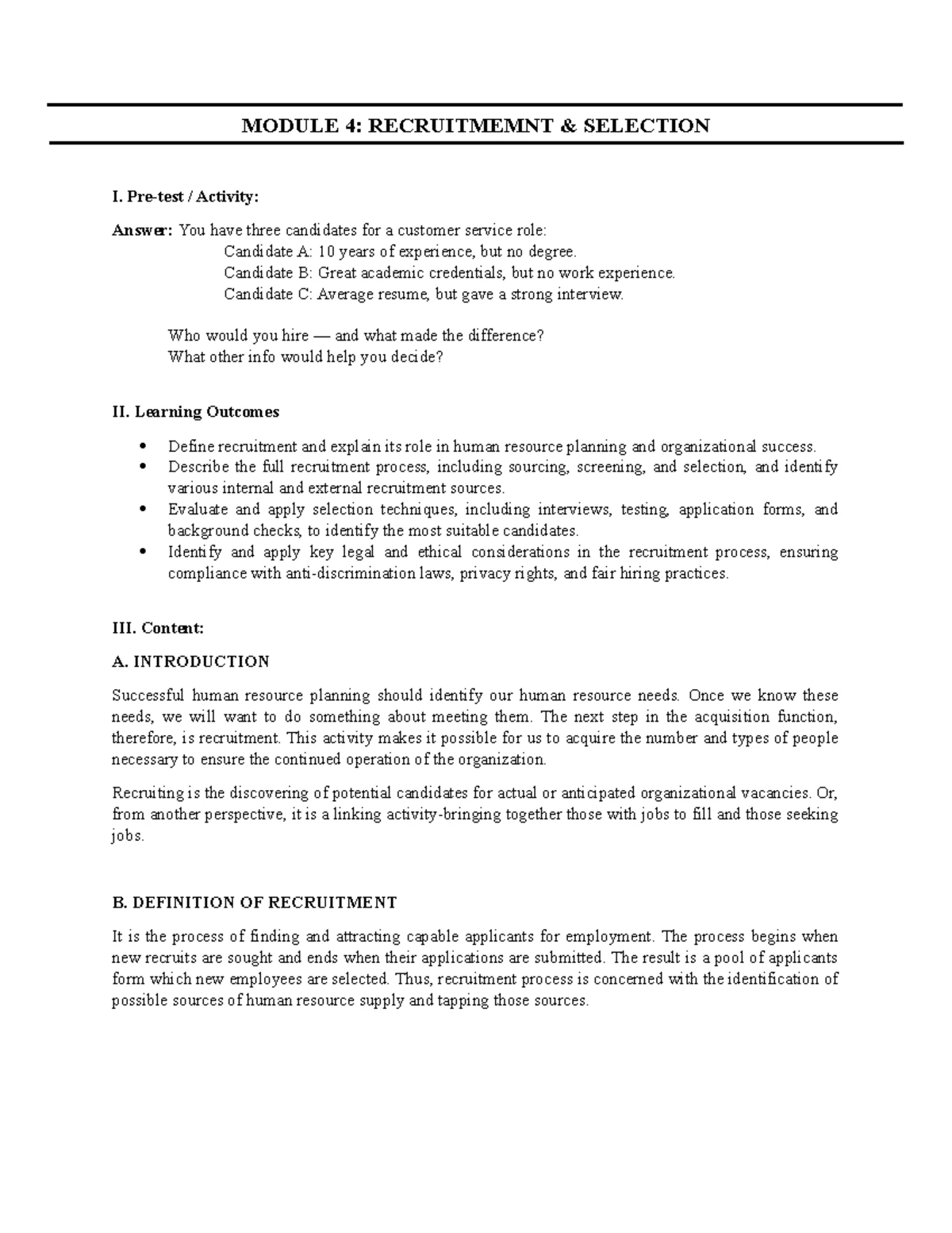 Module 6: Performance Management Strategies and Appraisal Methods - Studocu