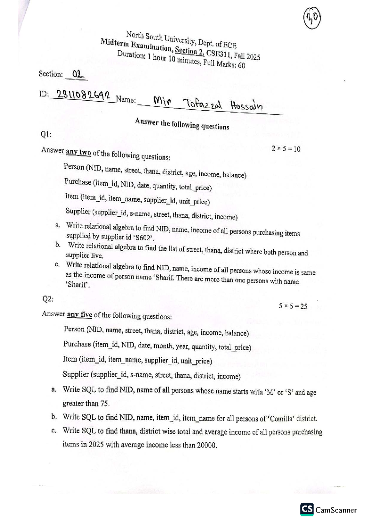 CSE311 Midterm Exam Questions & Solutions - Fall 2025 - Studocu