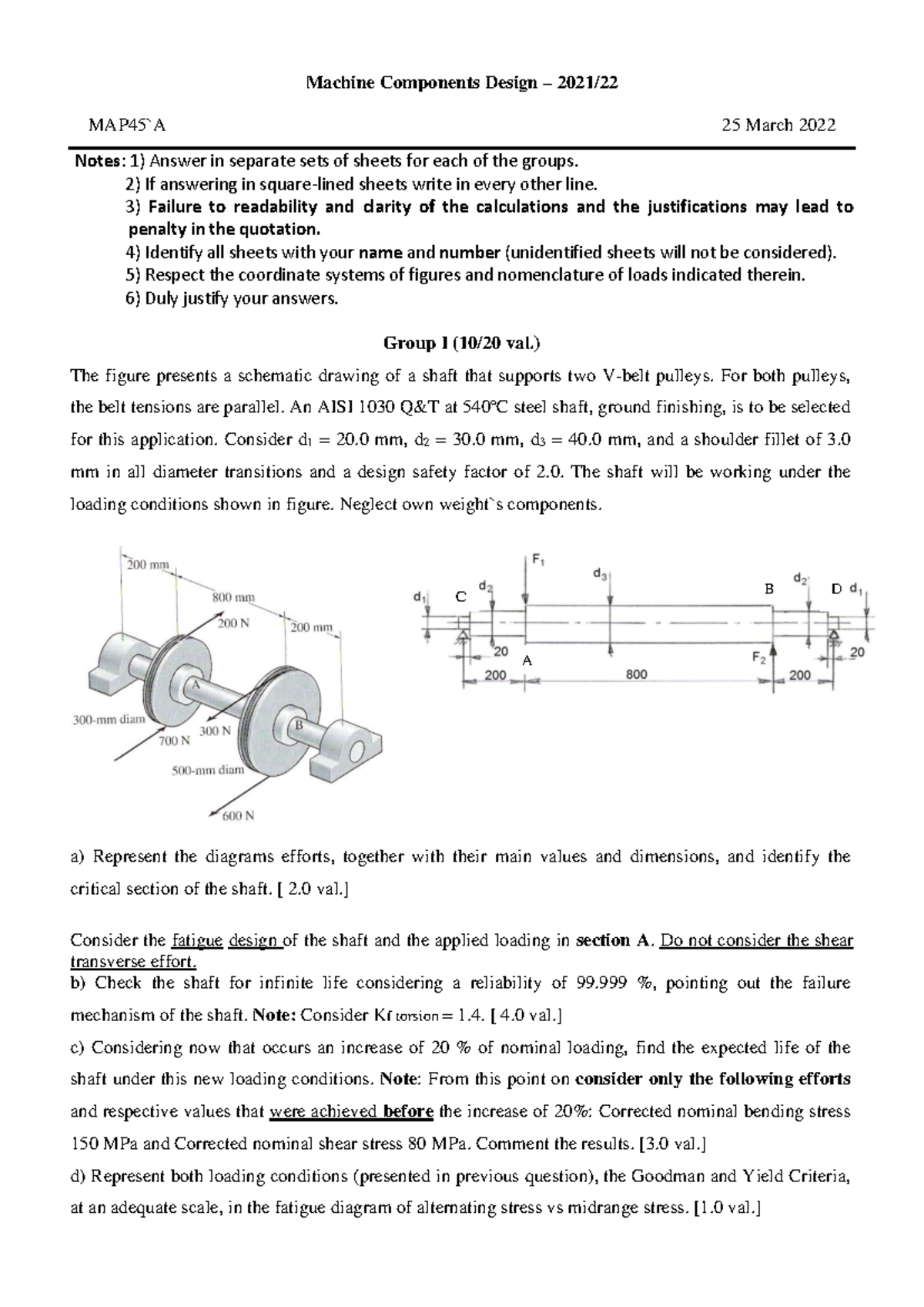 Machine Components Design MAP1A 2021-2022 Notes and Guidelines - Studocu