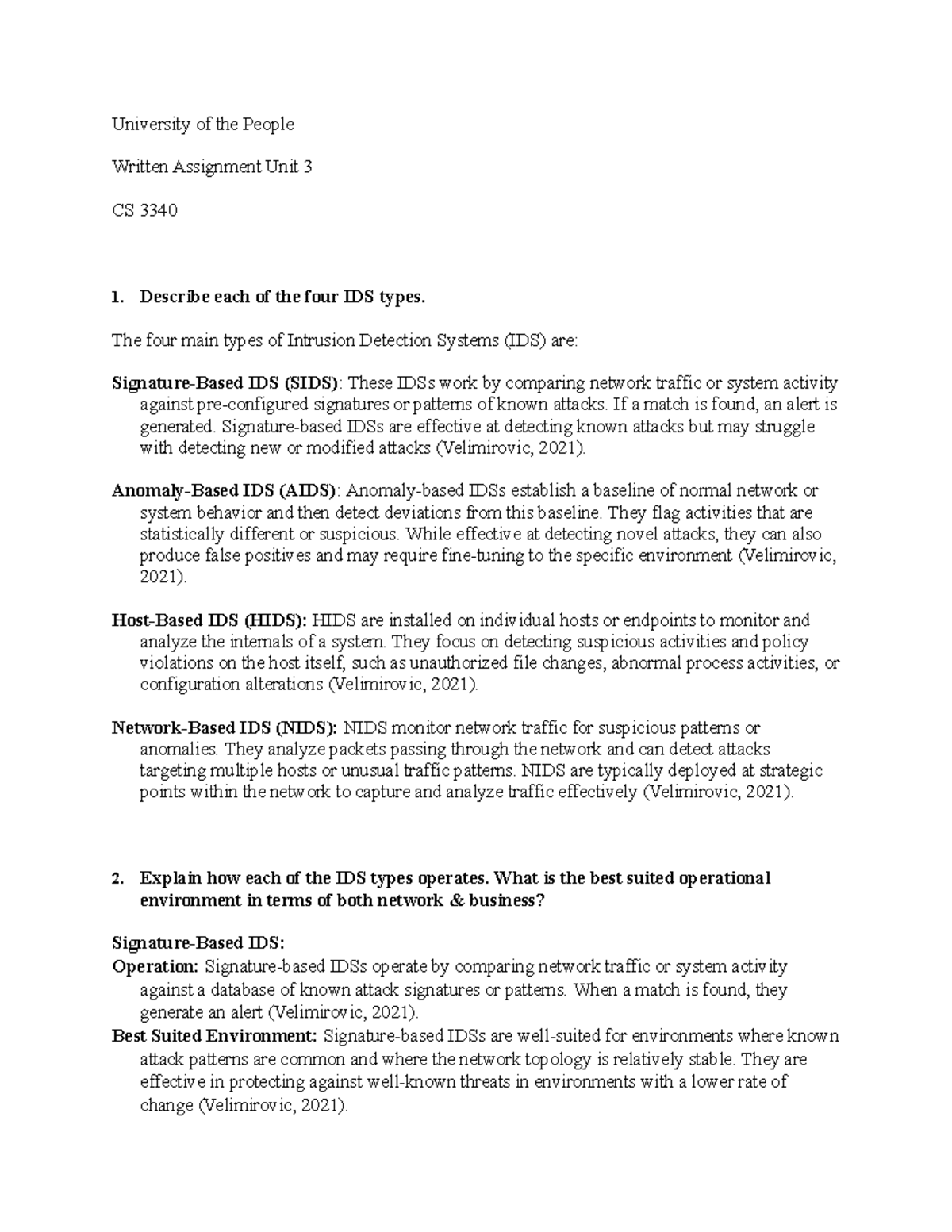 WAU3 - operating systems - University of the People Written Assignment ...