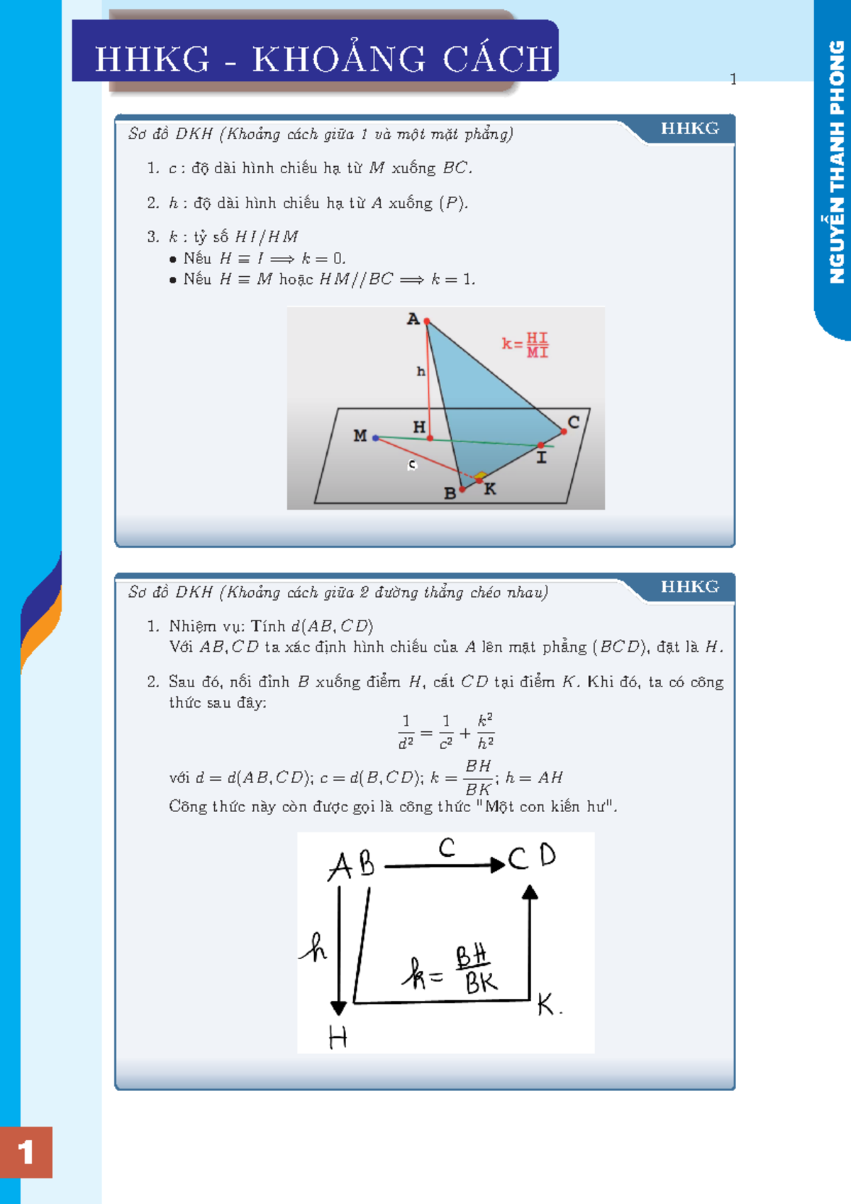 HHKG - Khoảng Cách: Công Thức và Ứng Dụng trong Hình Học - Document Preview