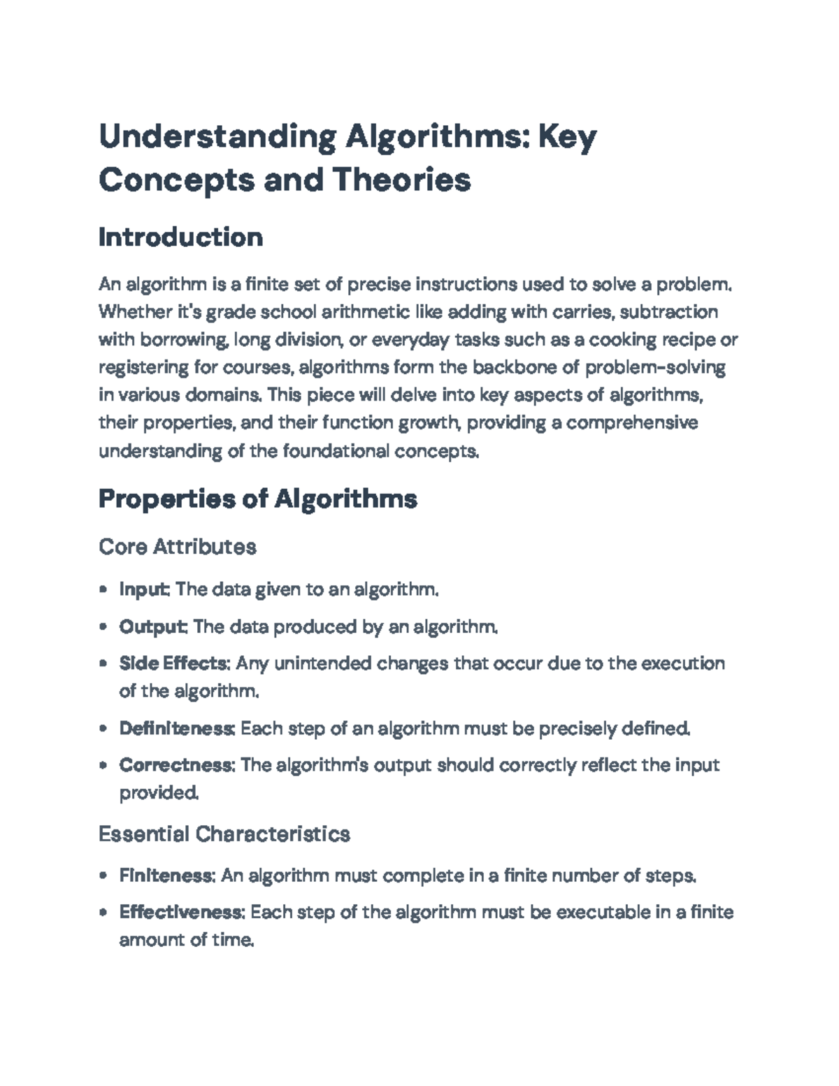 CS101: Final Exam Study Notes on Algorithms & Function Growth - Studocu