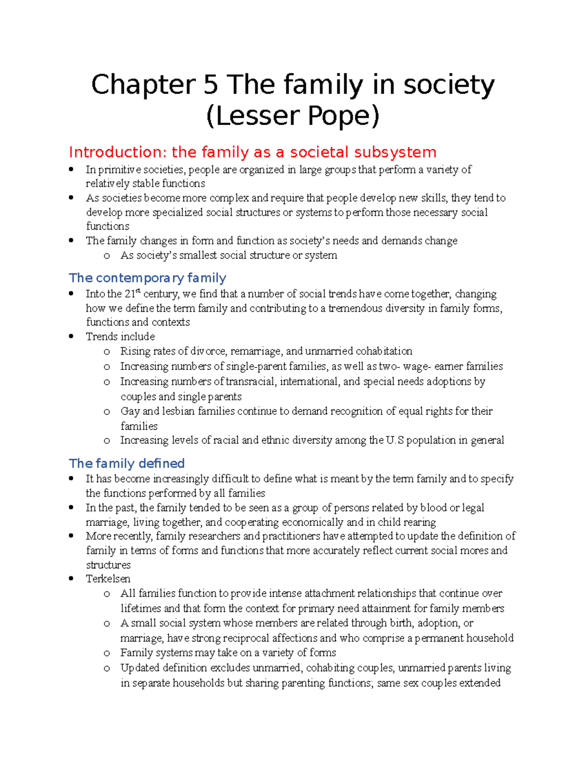 Chapter 5 The family in society - Chapter 5 The family in society ...